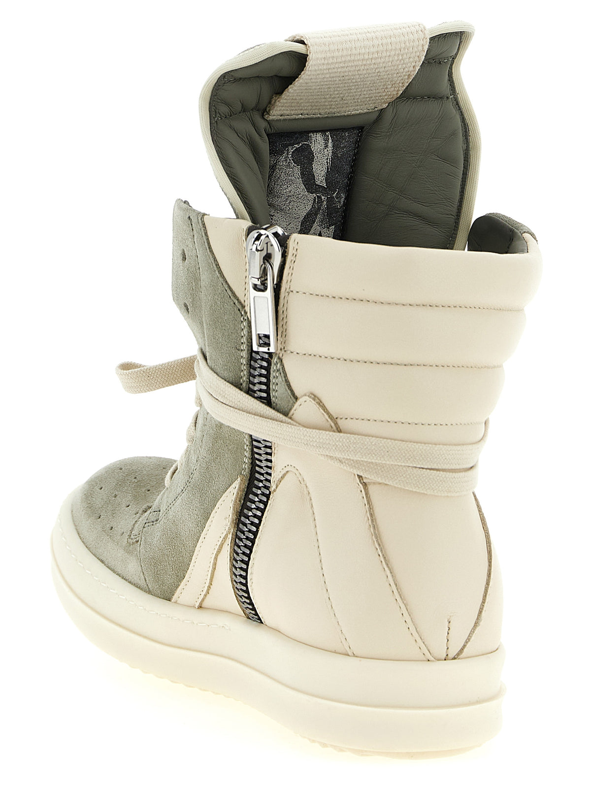 Rick Owens Bicolor Calfskin Athletic Sneakers - Avant-Garde Luxury