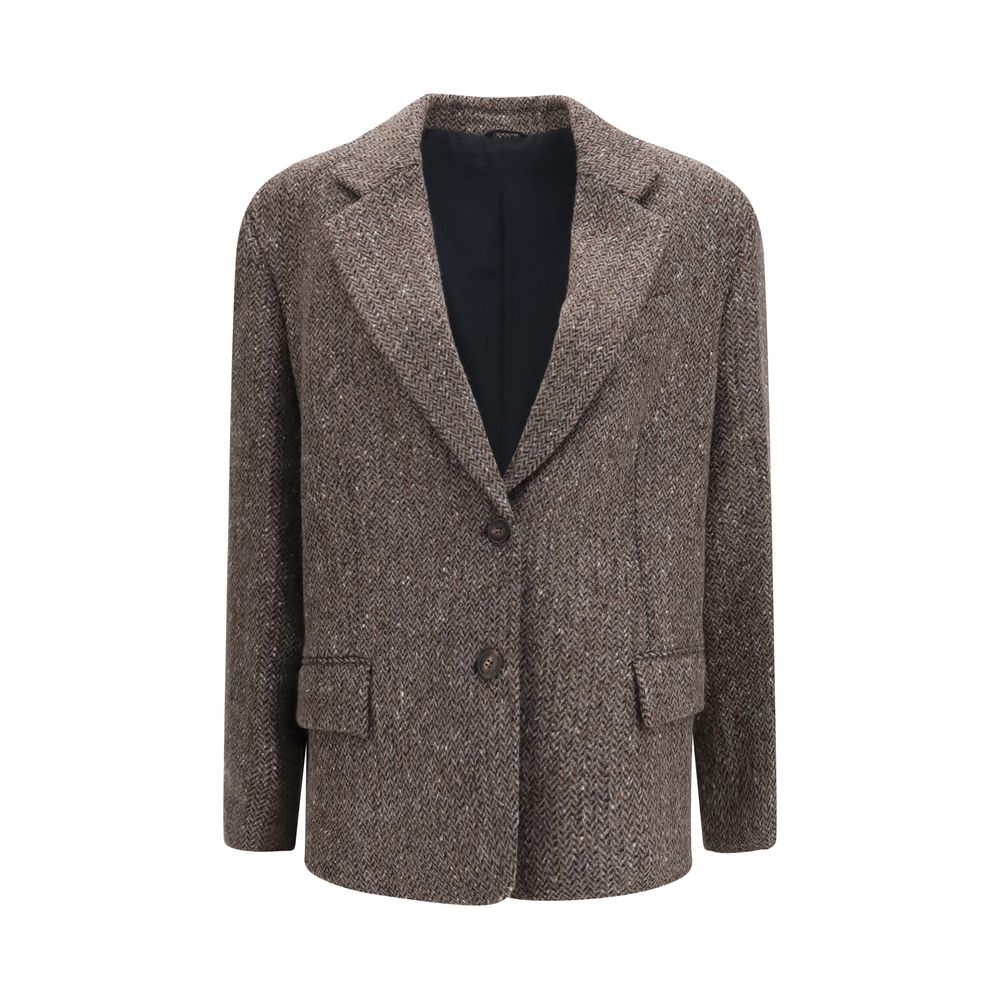 Brunello Cucinelli Brown Wool Biker Jacket - Timeless Luxury