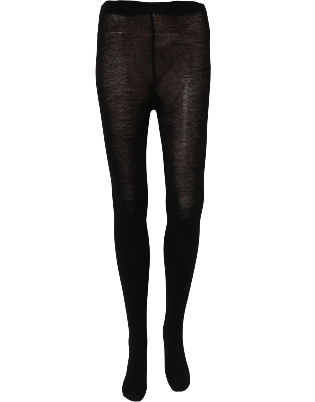 Dolce & Gabbana Black Wool Stretch Tights for Timeless Elegance