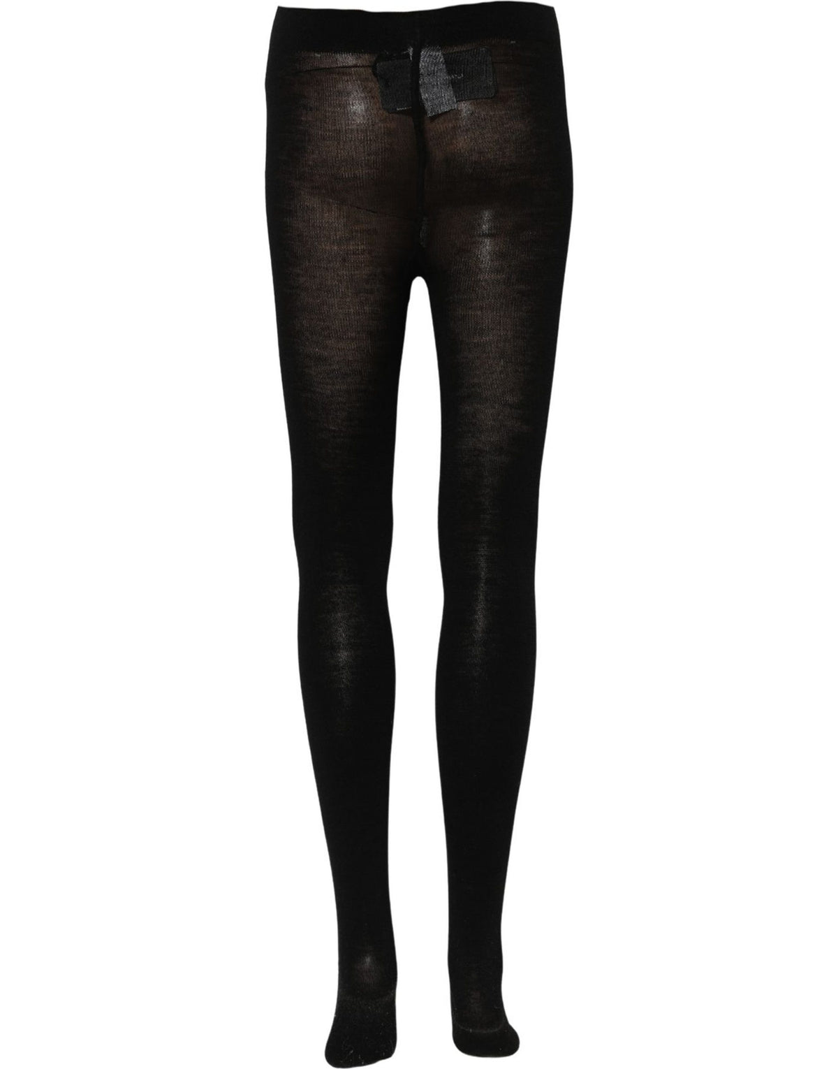 Dolce & Gabbana Black Wool Stretch Tights for Timeless Elegance