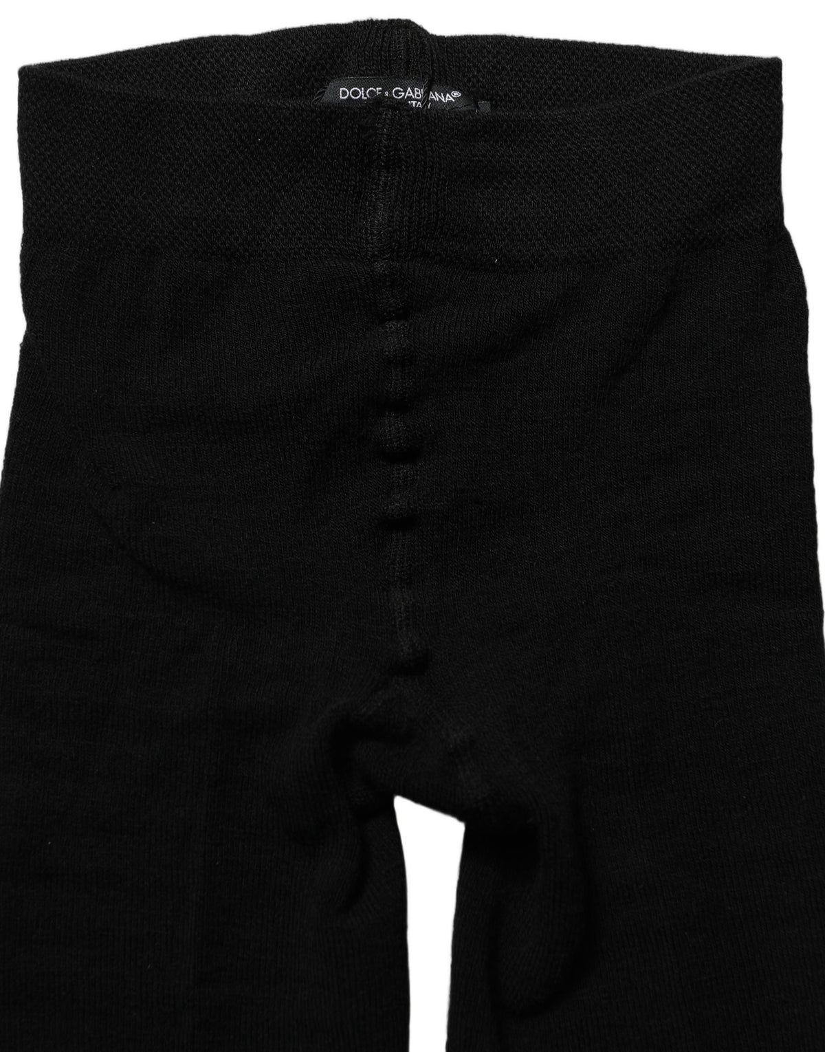 Dolce & Gabbana Black Wool Stretch Tights for Timeless Elegance