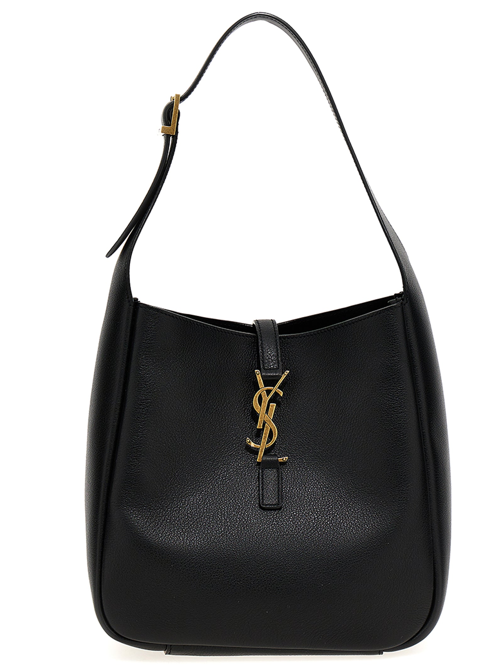Saint Laurent Le 5 À 7 Soft Shoulder Bag in Black Calfskin