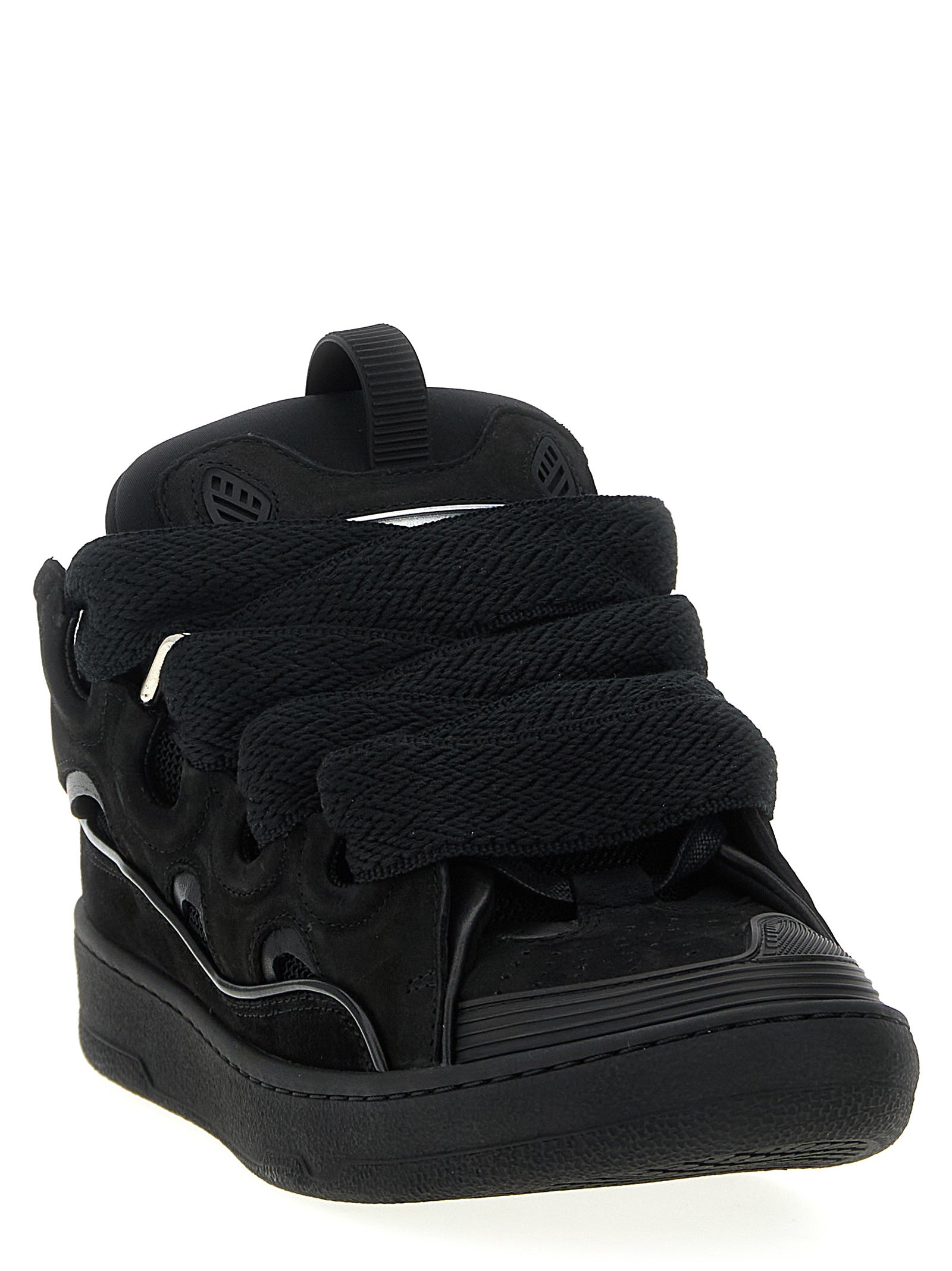 Lanvin Curb Sneakers - Luxurious Black Calfskin Elegance