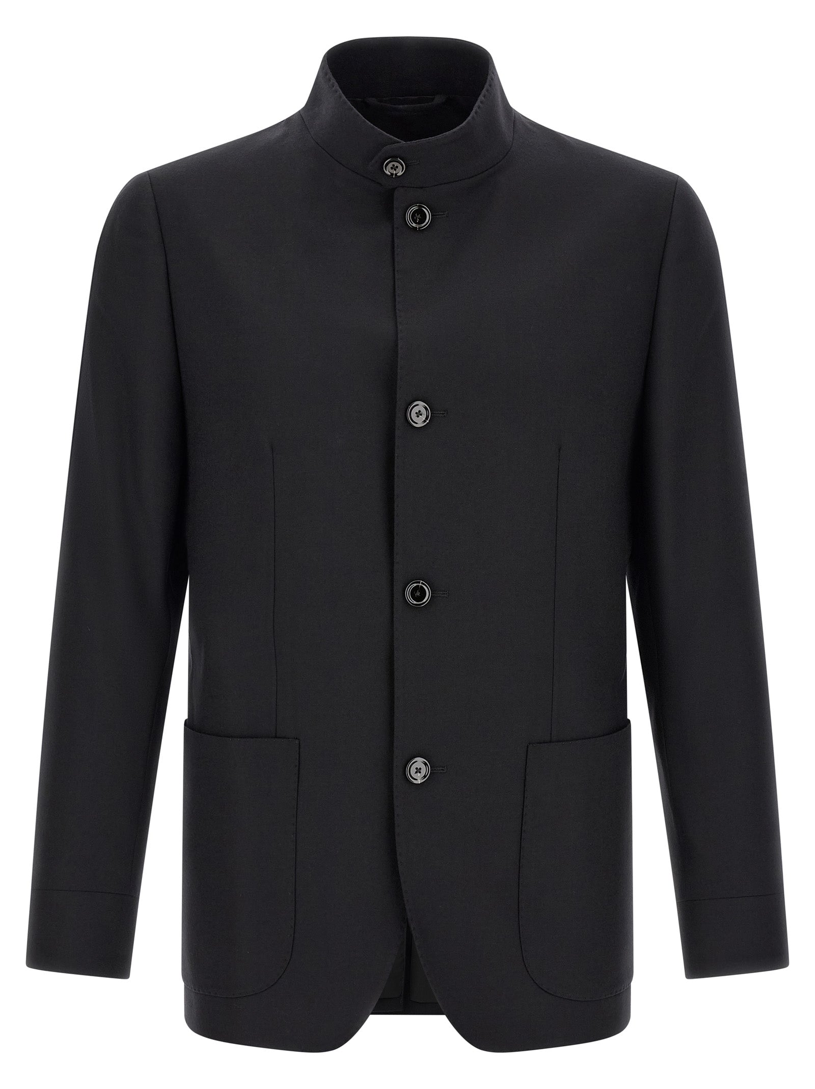 Discover the Lardini Black Virgin Wool Blazer, a masterpiece of Italian craftsmanship that embodies sophistication and modern elegance for the discerning individual.