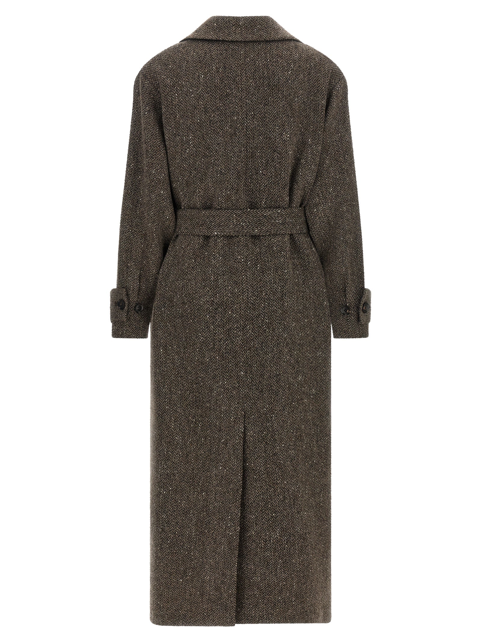 Elevate your wardrobe with the Kiton Brown Virgin Wool Coat, a masterpiece of deconstructed elegance, showcasing exquisite craftsmanship and timeless allure.