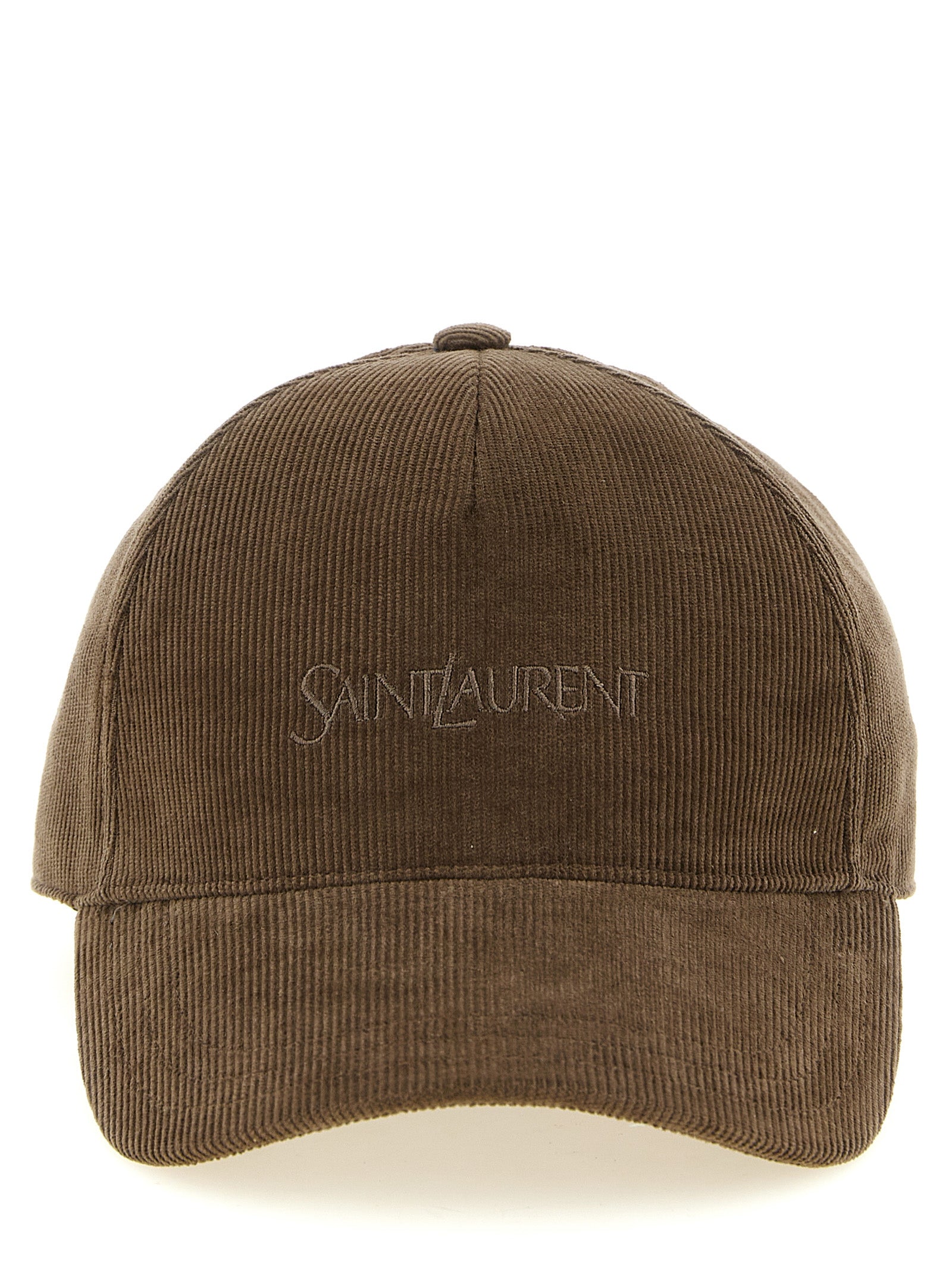 Discover the Saint Laurent Brown Cotton Cap, a masterpiece of corduroy craftsmanship that elevates your style with effortless luxury and sophistication.
