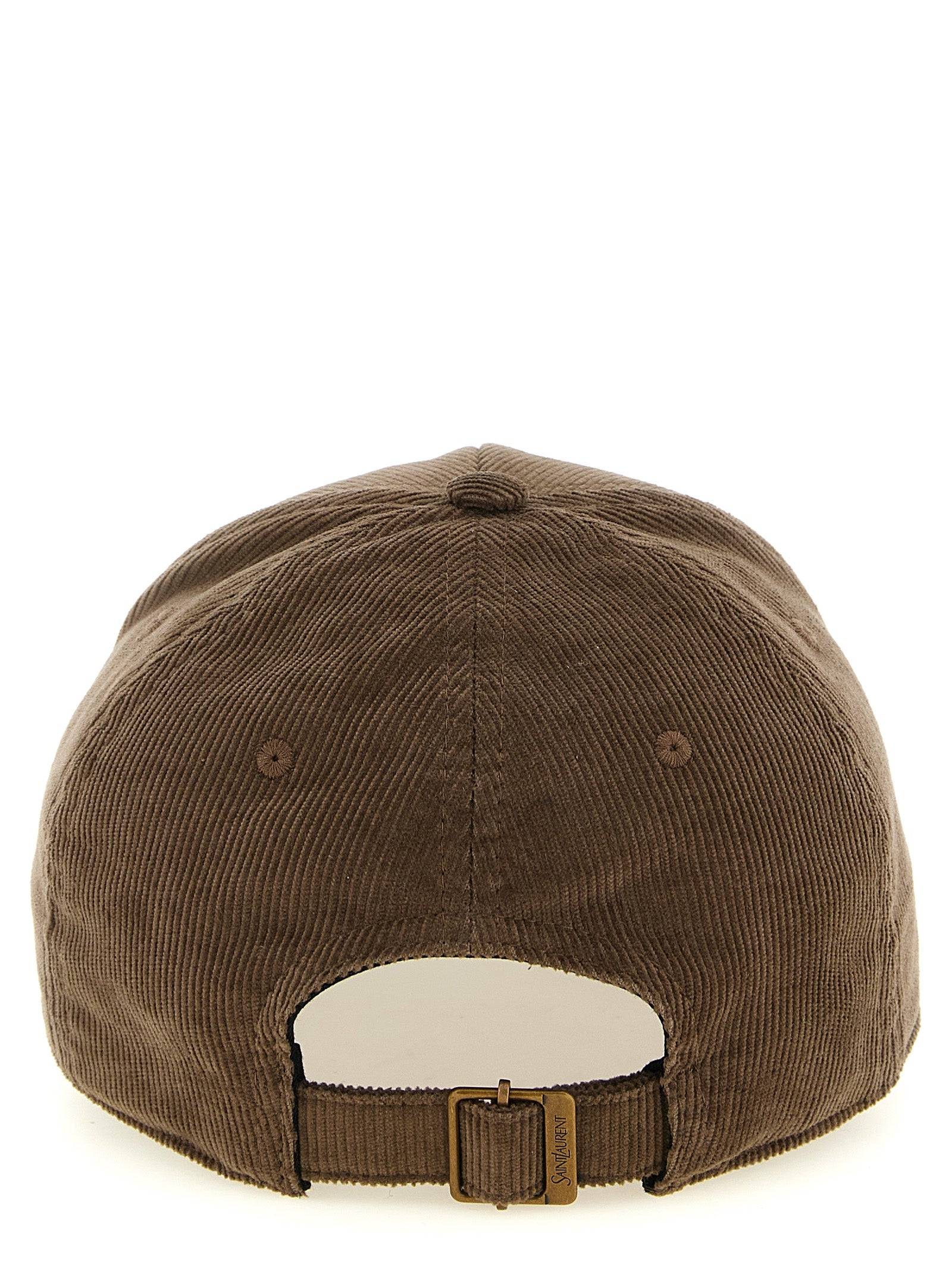 Discover the Saint Laurent Brown Cotton Cap, a masterful blend of corduroy and elegance, perfect for those who embody sophistication and style.