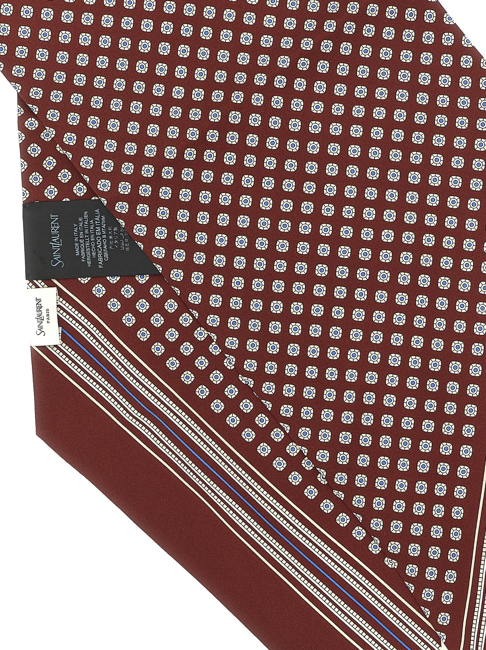 Saint Laurent Bordeaux Silk Foulard - Exquisite Luxury Accessory