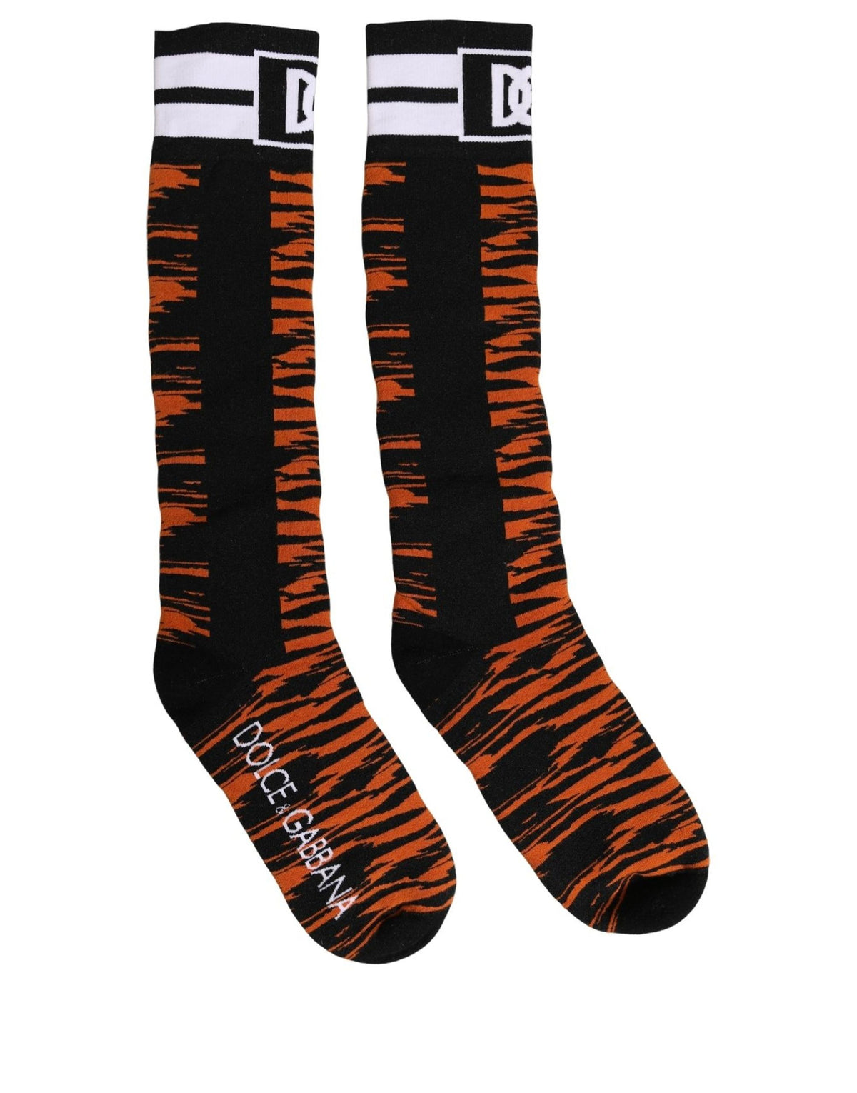 Dolce & Gabbana Knee High Tiger Stripe Socks - Luxury Hosiery