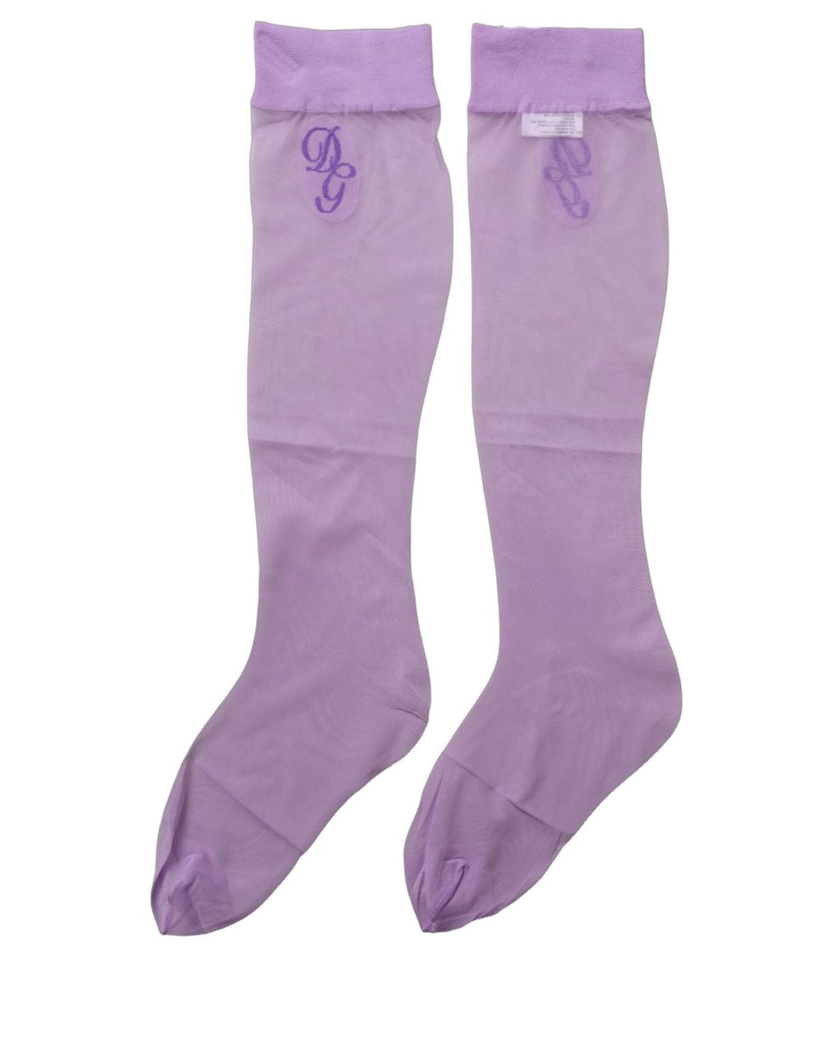 Dolce & Gabbana Purple Sheer Knee High Socks - Luxury Elegance