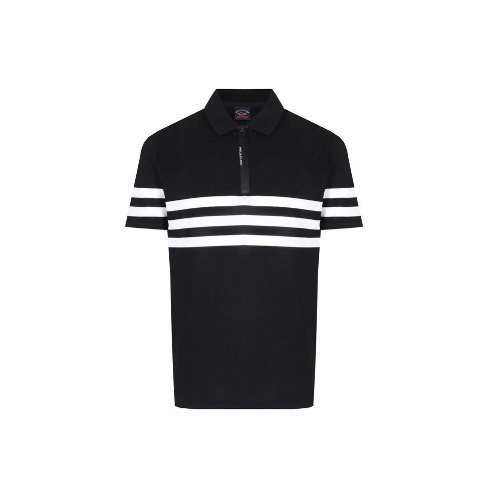 Paul & Shark Black Cotton Polo Shirt - Timeless Luxury Redefined