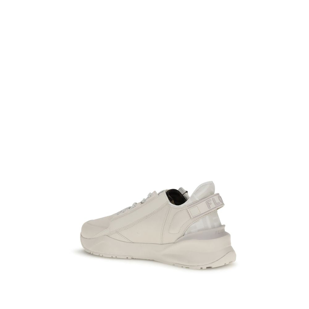 Fendi Flow Running Sneakers - Luxury White Calf Leather Elegance