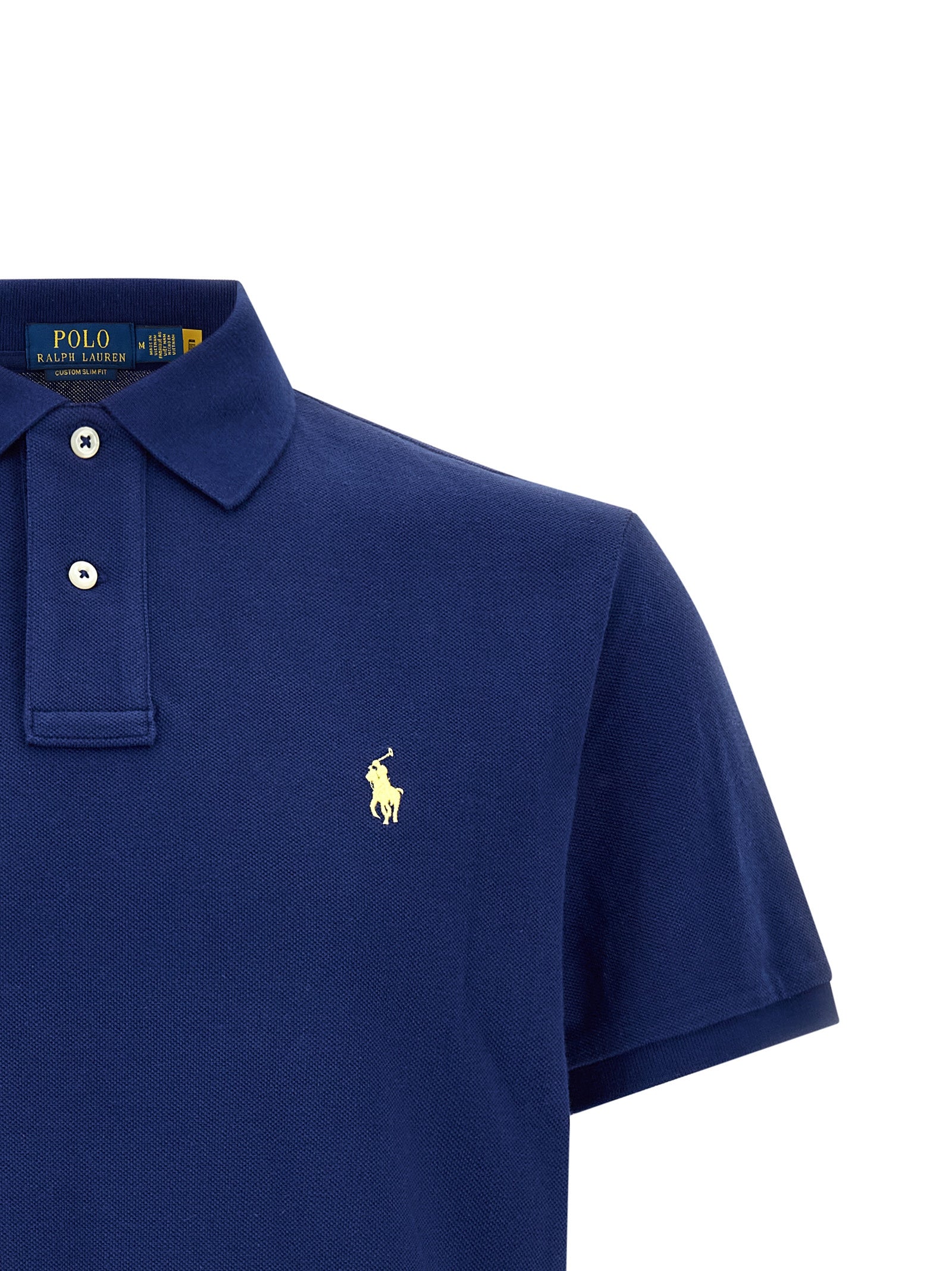 Discover the Polo Ralph Lauren Blue Cotton Polo Shirt, a timeless piece of luxury crafted from premium cotton, embodying elegance and sophistication for the discerning wardrobe.