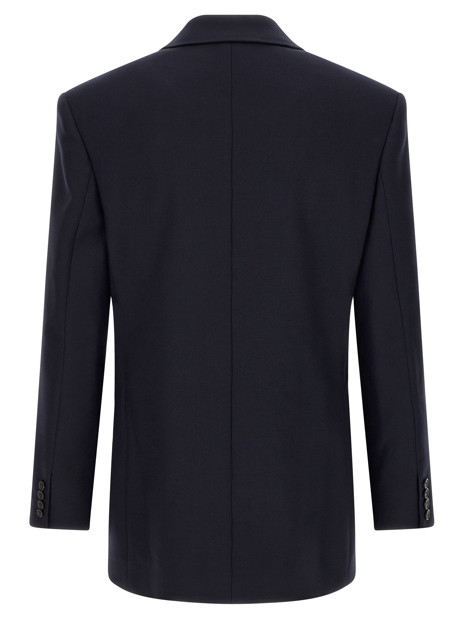Discover the SAINT LAURENT Blue Wool Blazer, a testament to exquisite craftsmanship in premium wool, embodying sophistication and timeless elegance for the discerning wardrobe.