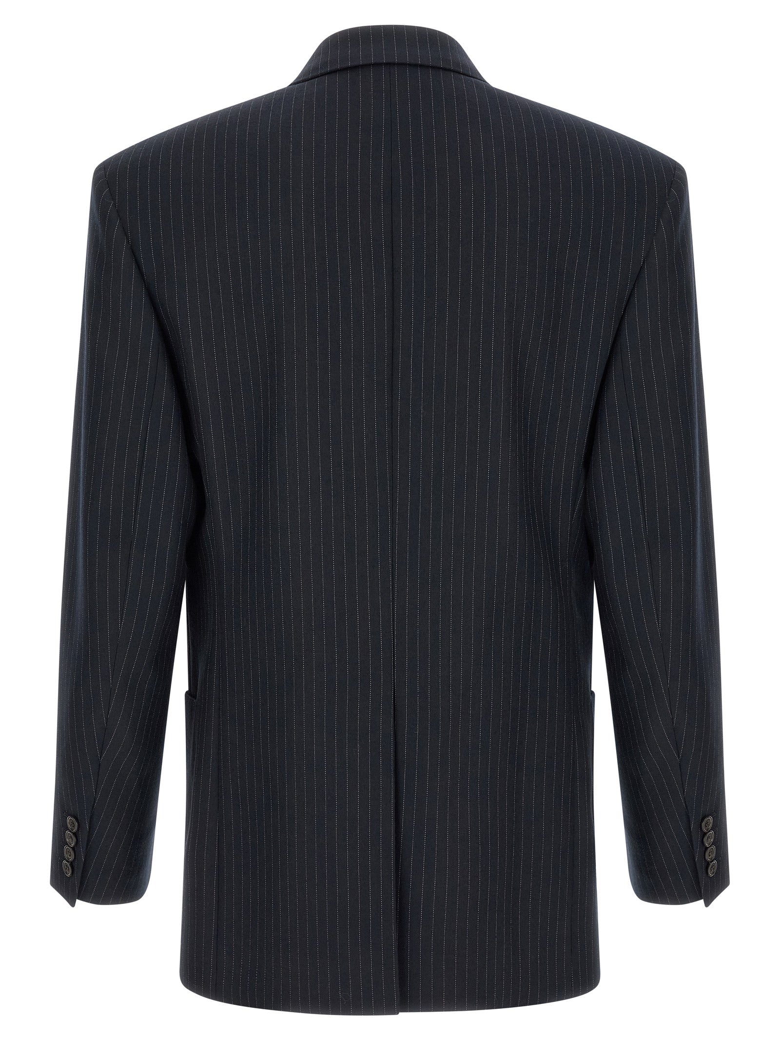 Elevate your wardrobe with the Saint Laurent Blue Wool Blazer, a masterpiece of tailored elegance, crafted from virgin wool for timeless sophistication.