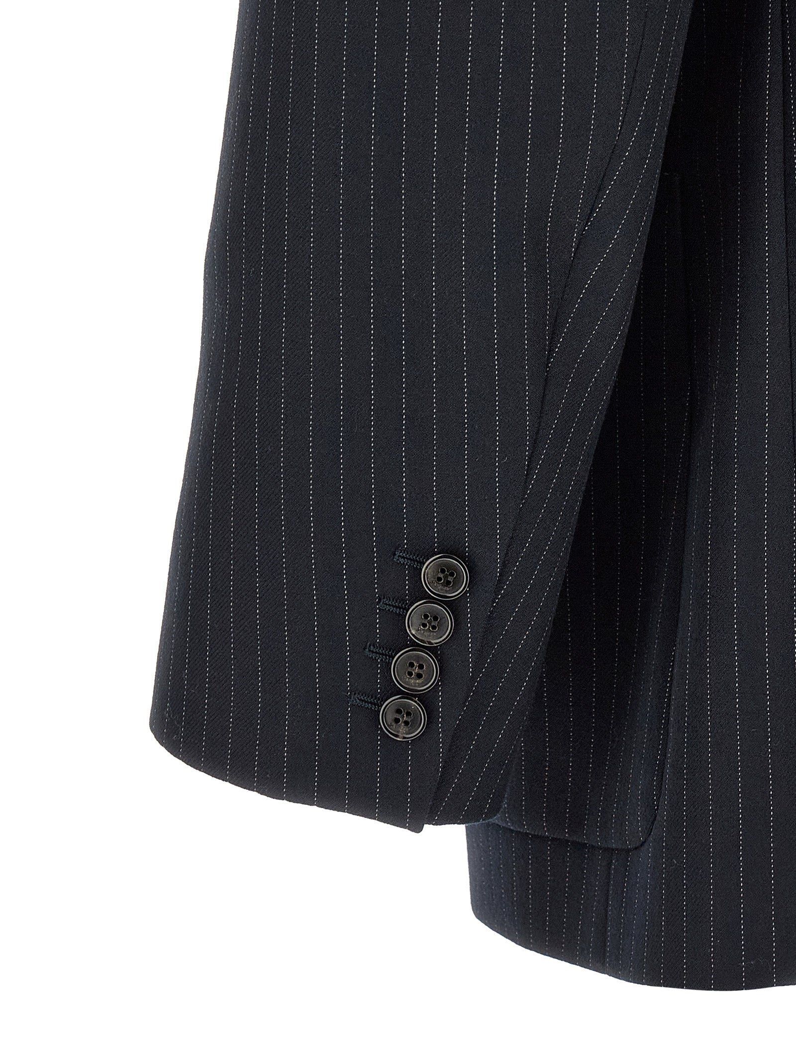 Elevate your wardrobe with the Saint Laurent Blue Wool Blazer, a masterpiece of Italian craftsmanship that embodies timeless sophistication and effortless elegance.