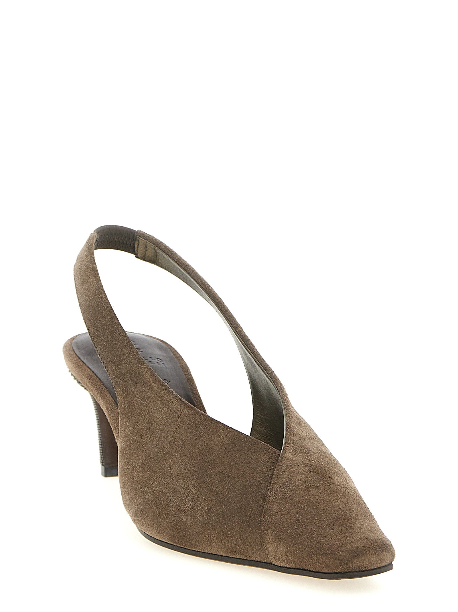 Elevate your elegance with Brunello Cucinelli's Gray Calfskin Mid Heel Pumps, a masterpiece of Italian craftsmanship that redefines luxury and sophistication.