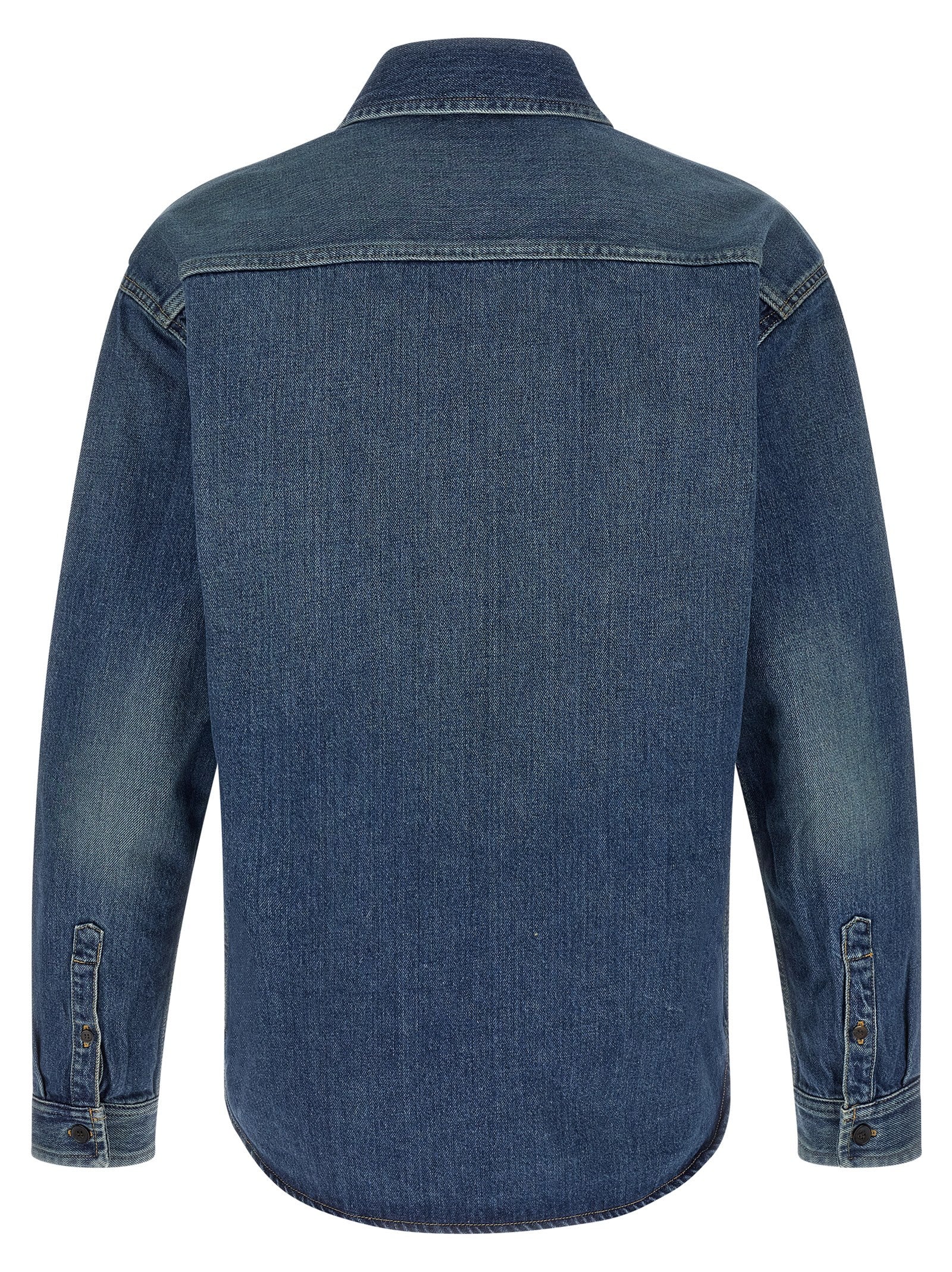 Discover the Saint Laurent Blue Cotton Blouse, a perfect fusion of casual elegance and refined tailoring, crafted for those who appreciate timeless sophistication.