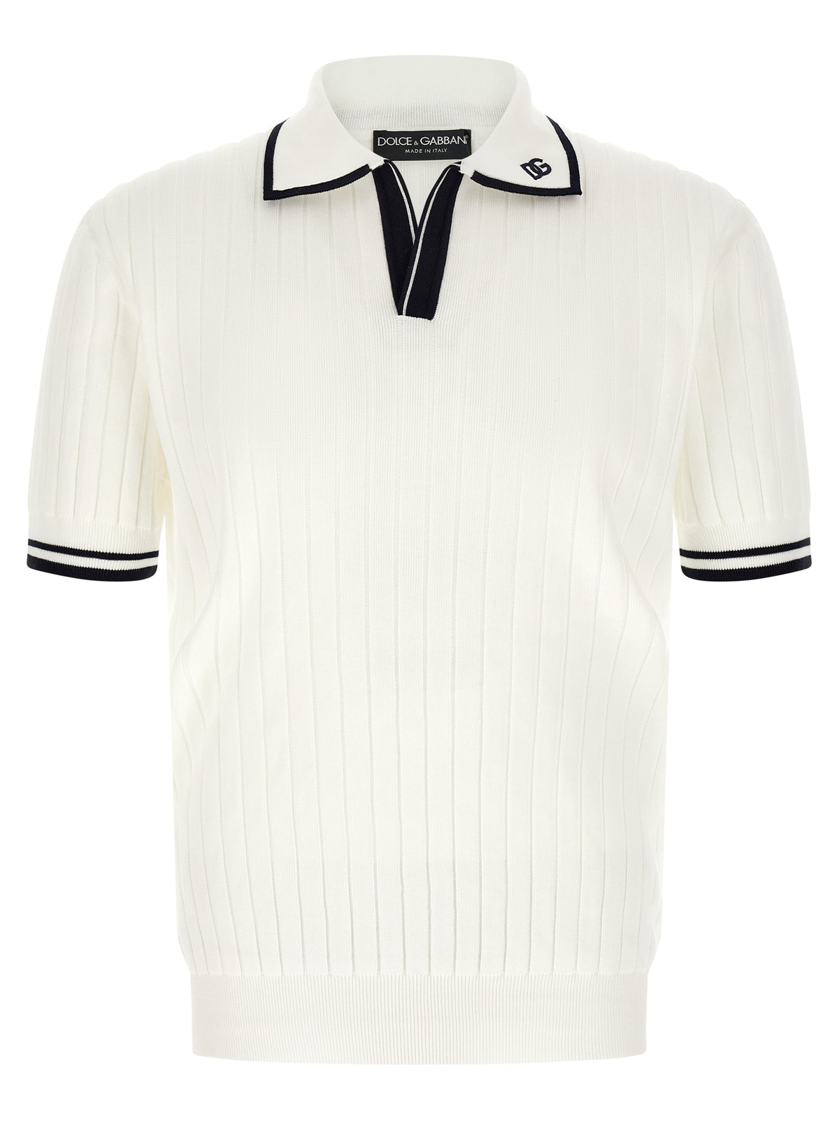 Elevate your style with the Dolce & Gabbana Bicolor Cotton Polo Shirt, a luxurious blend of 14-gauge cotton that epitomizes sophistication and timeless elegance.