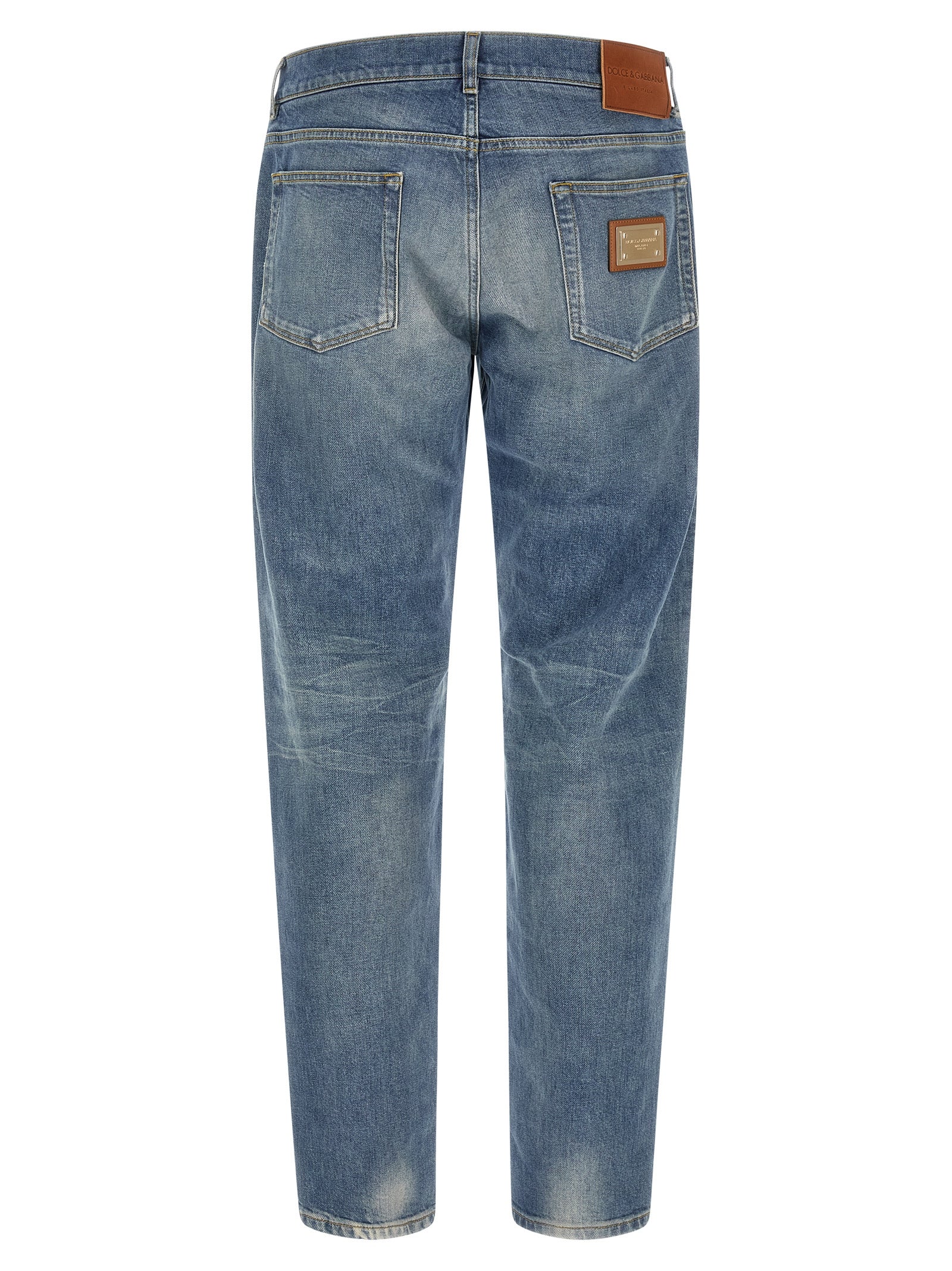 Indulge in the exquisite craftsmanship of Dolce & Gabbana Blue Cotton Straight-Leg Jeans, where luxury meets timeless style for the discerning individual.