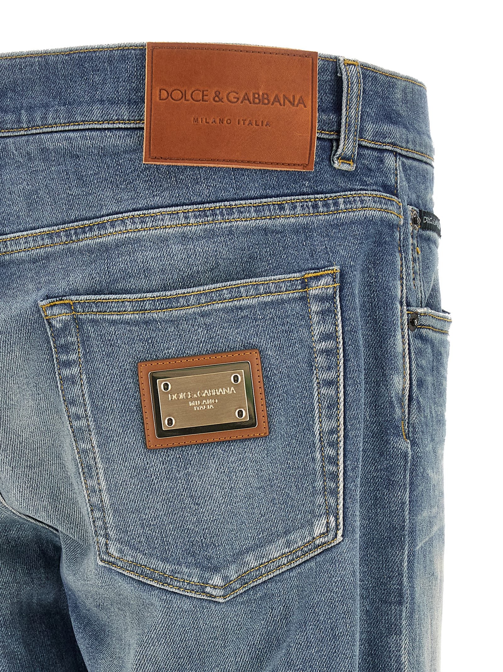 Indulge in the exquisite craftsmanship of Dolce & Gabbana Blue Cotton Straight-Leg Jeans, where luxurious denim meets timeless style for the discerning individual.
