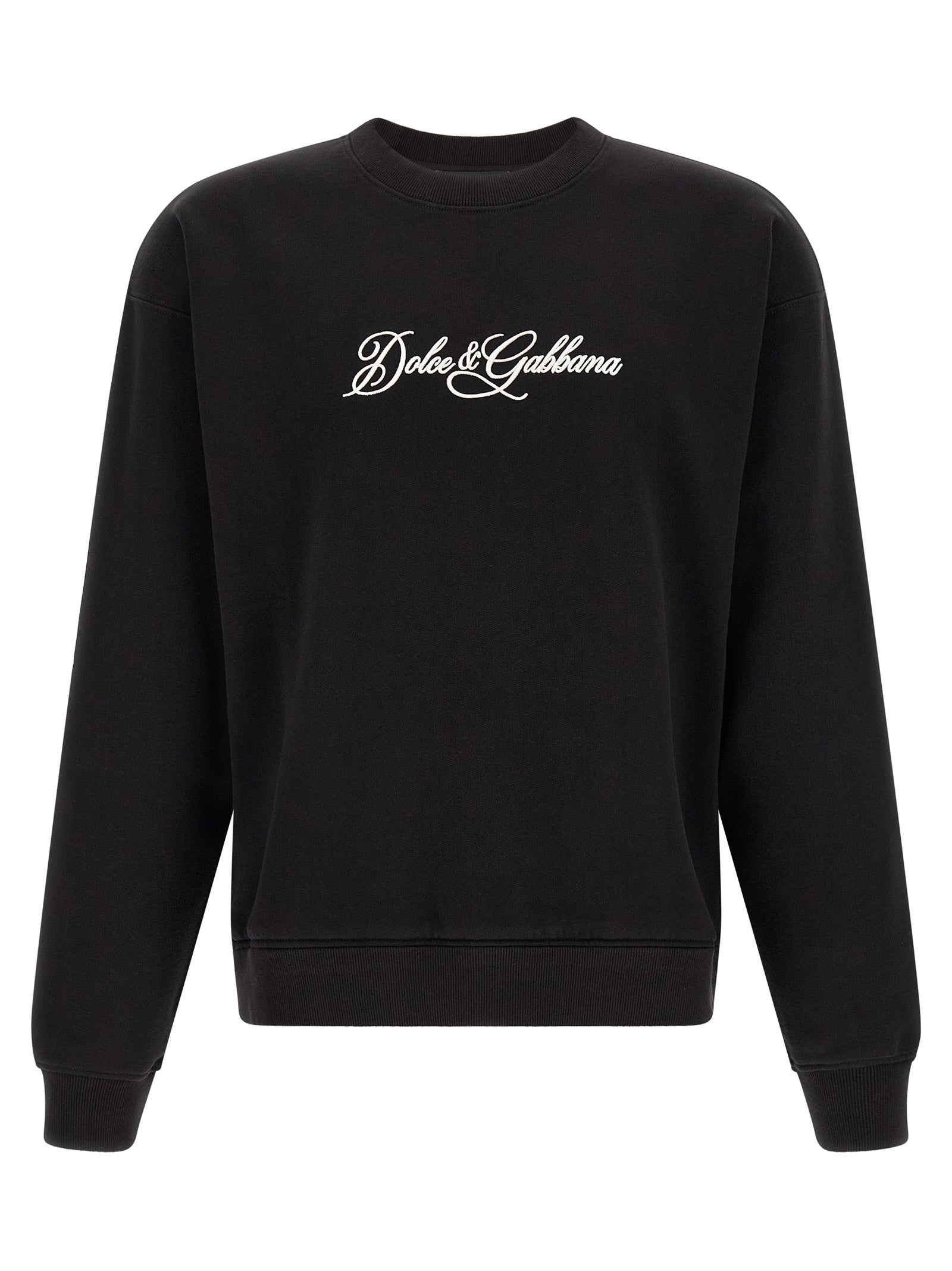 Indulge in the effortless elegance of the Dolce & Gabbana Black Cotton Sweatshirt, a testament to Italian craftsmanship that redefines luxury casualwear.