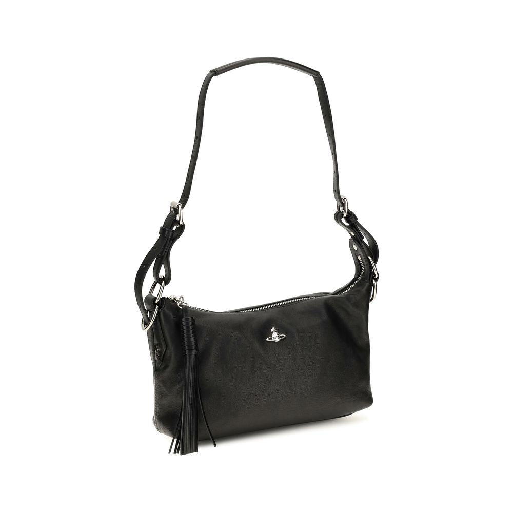 Indulge in the Vivienne Westwood Black Lambskin Handbag from the AW26 collection, a symbol of exquisite craftsmanship and timeless elegance for the discerning connoisseur.