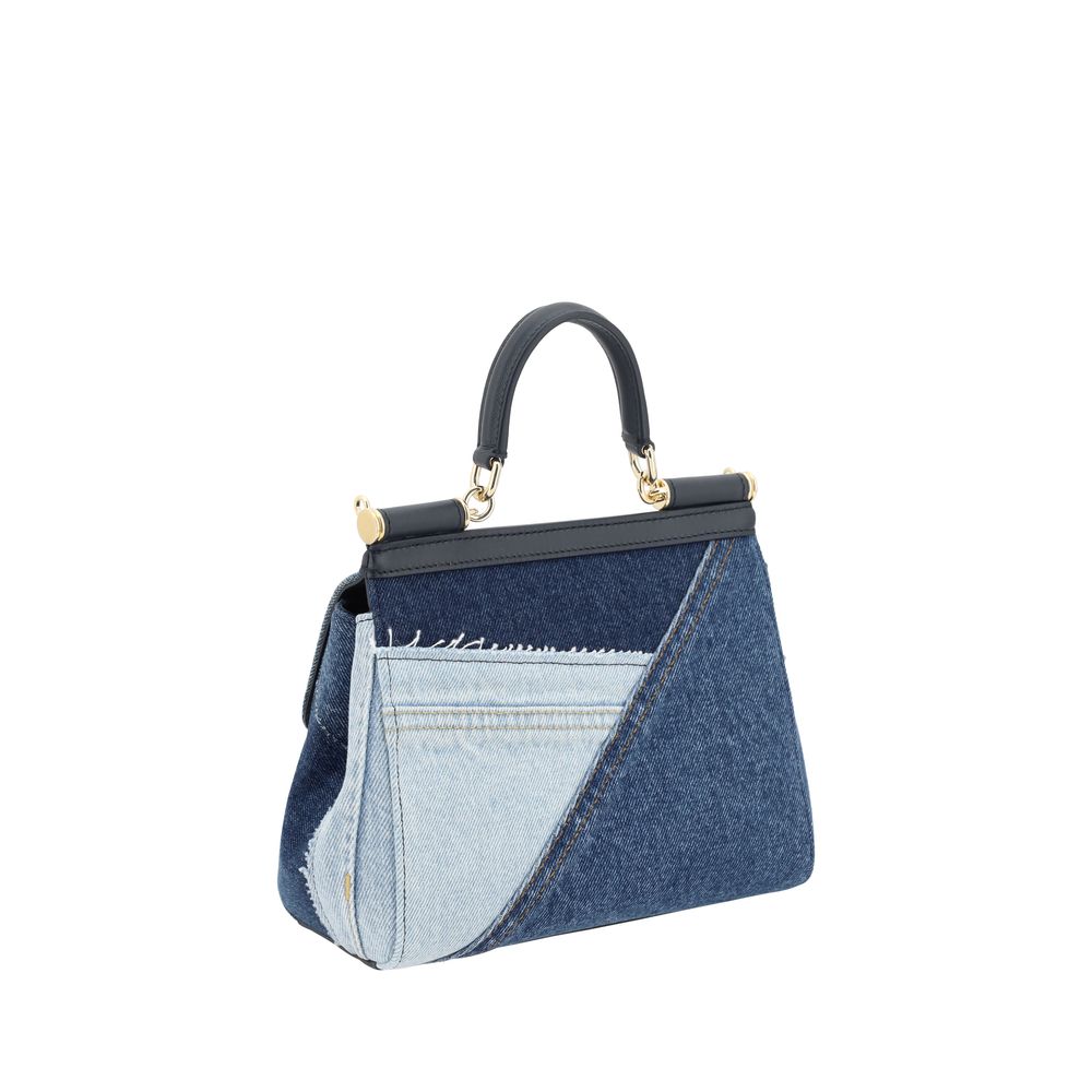 Dolce & Gabbana Blue Cotton Sicily Handbag - Exquisite Luxury