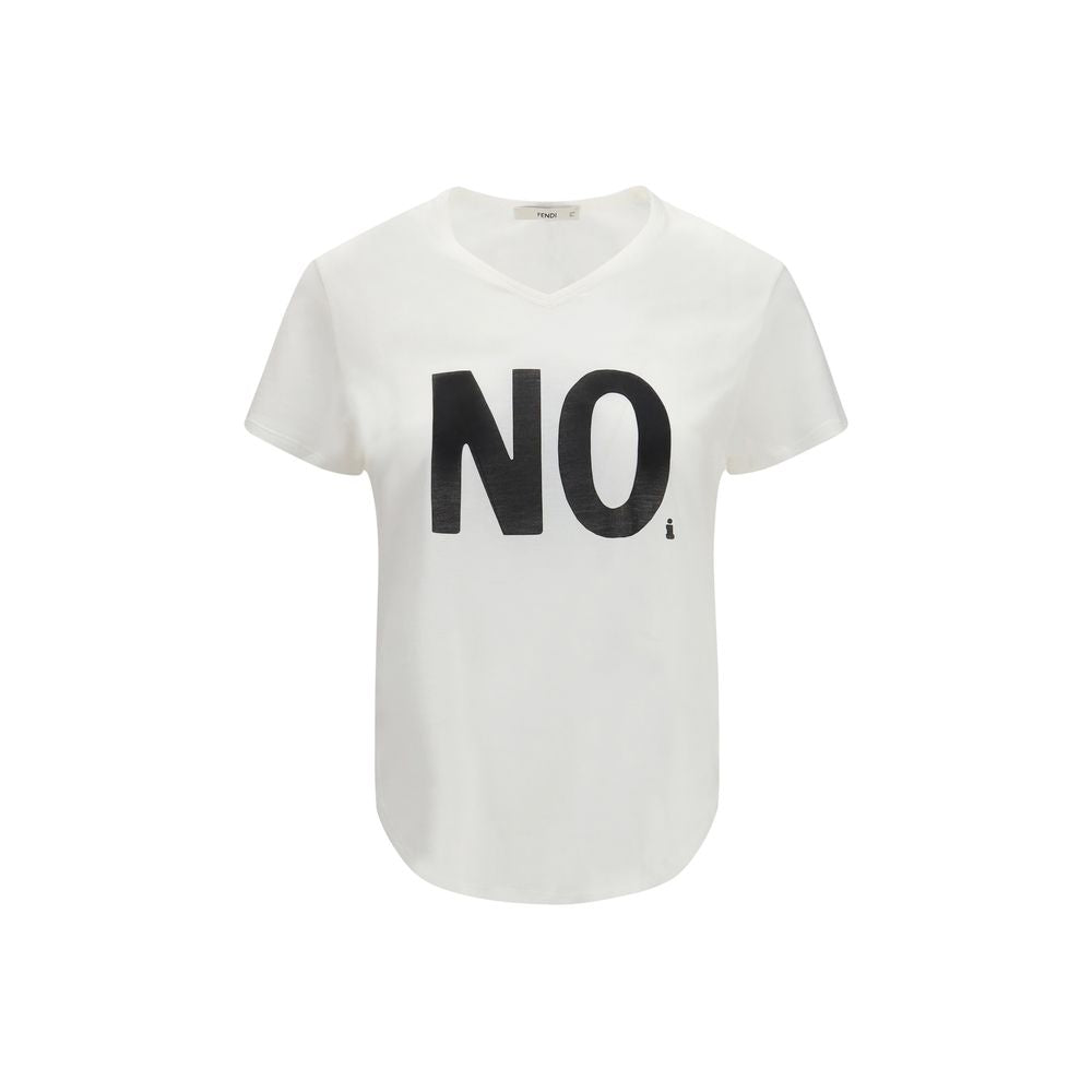 Fendi White Cotton T-Shirt - Elevate Your Luxe Wardrobe