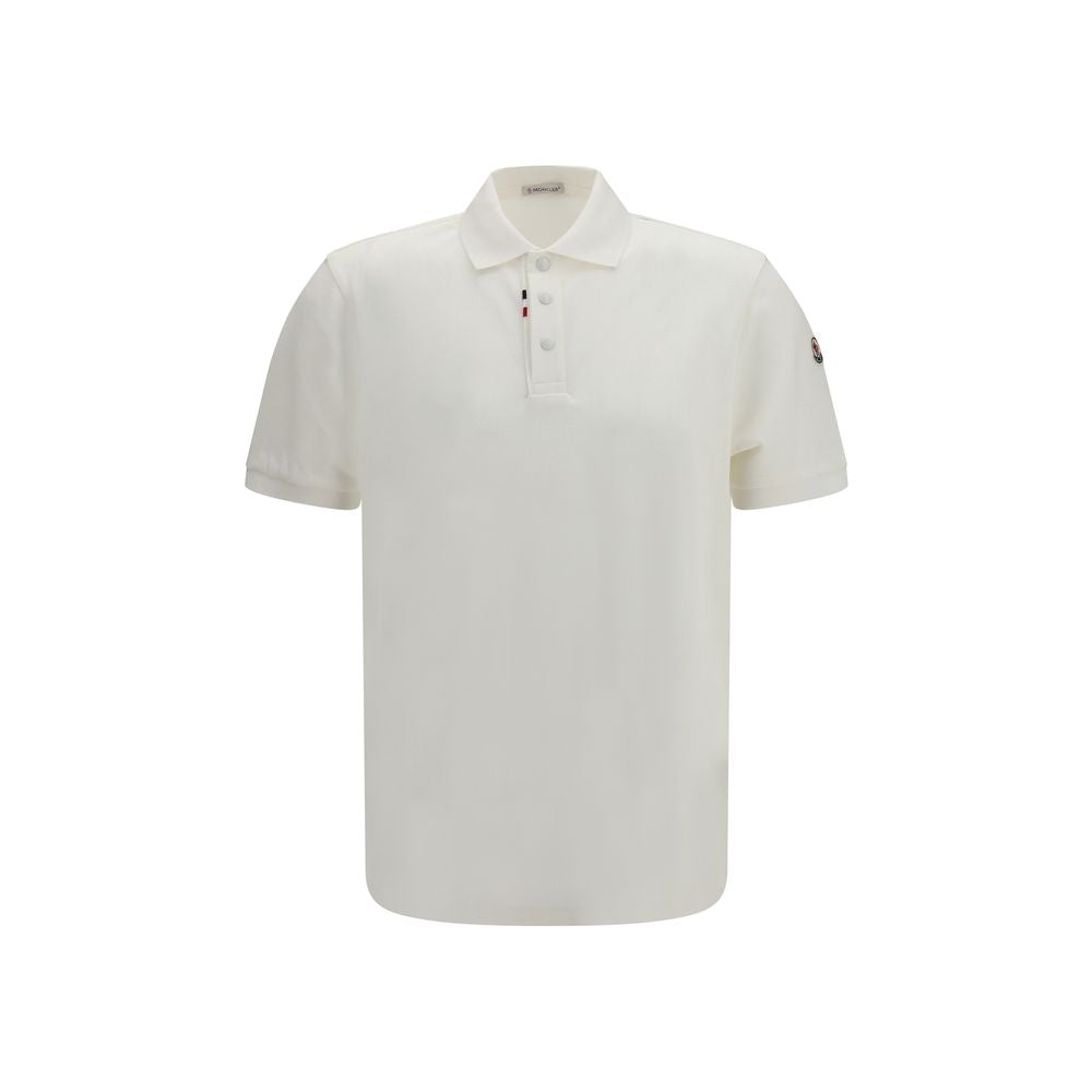 Moncler White Cotton Polo Shirt - Timeless Luxury Elegance