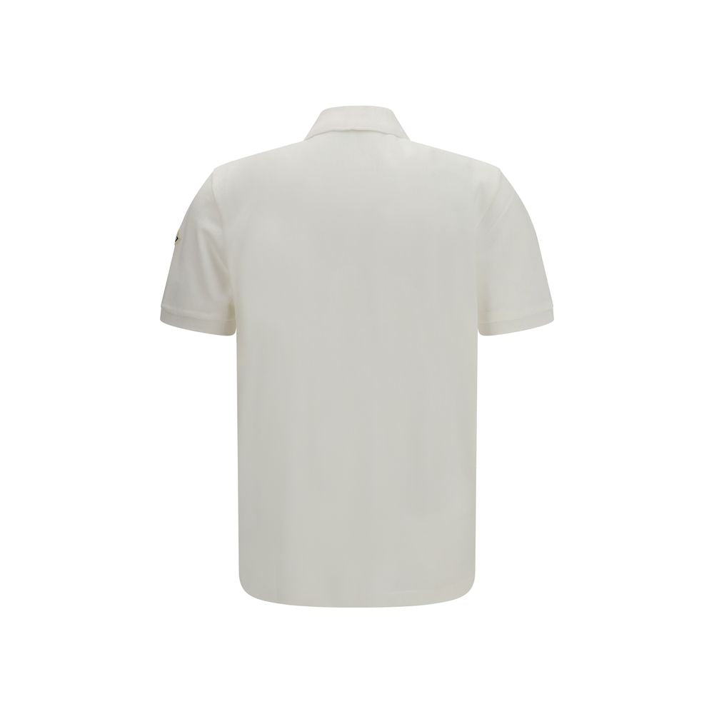 Moncler White Cotton Polo Shirt - Timeless Luxury Elegance