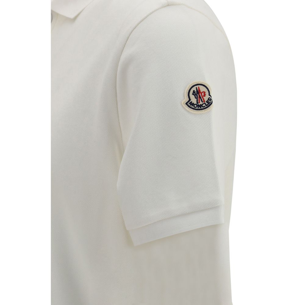 Moncler White Cotton Polo Shirt - Timeless Luxury Elegance