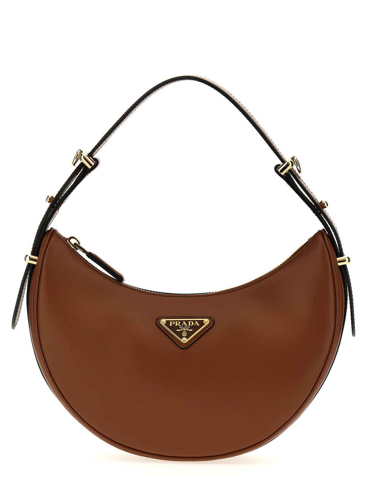 Discover the Prada Brown Calfskin Shoulder Bag, a masterpiece of Italian craftsmanship in luxurious calfskin leather, embodying timeless elegance for the discerning individual.