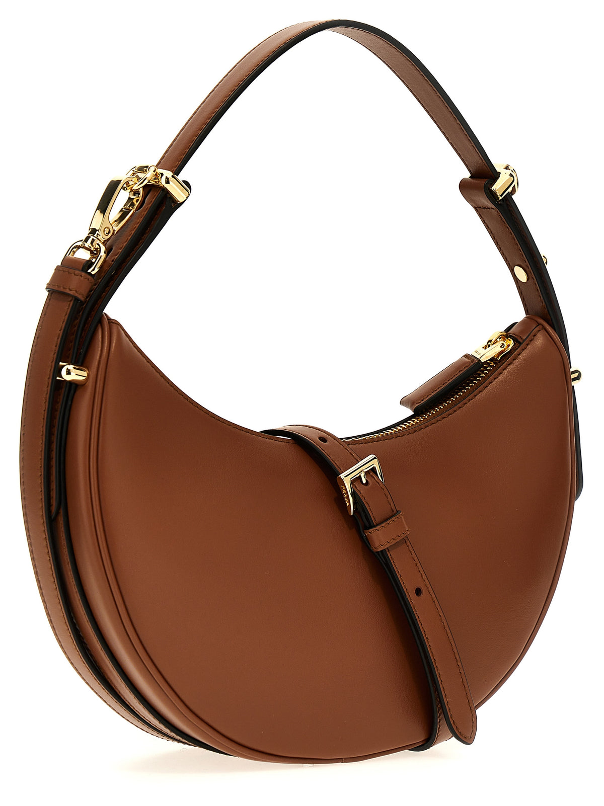 Elevate your style with the Prada Brown Calfskin Shoulder Bag, a masterpiece of Italian craftsmanship, blending timeless elegance with modern sophistication for every occasion.