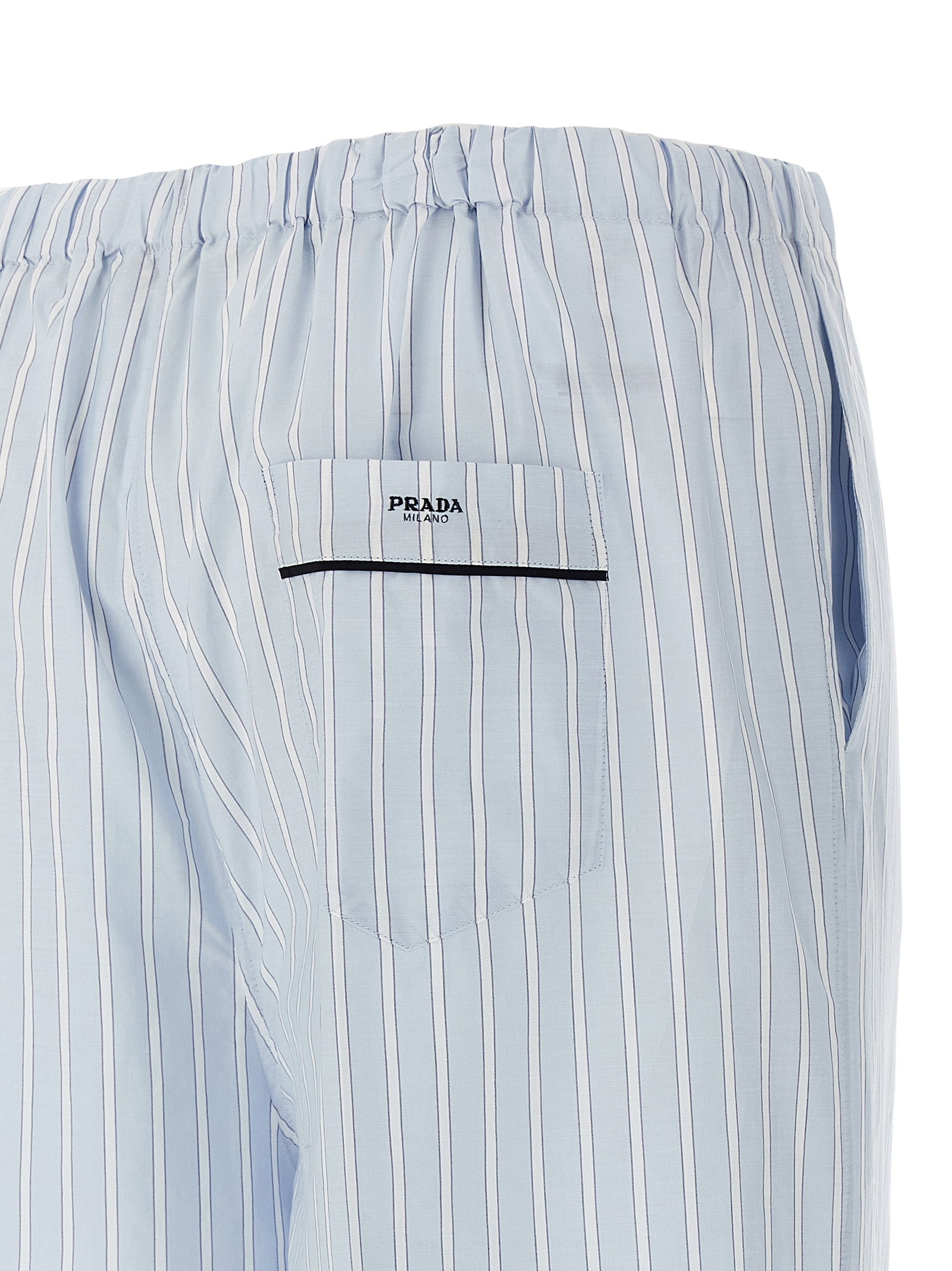 Prada Blue Cotton Casual Pants