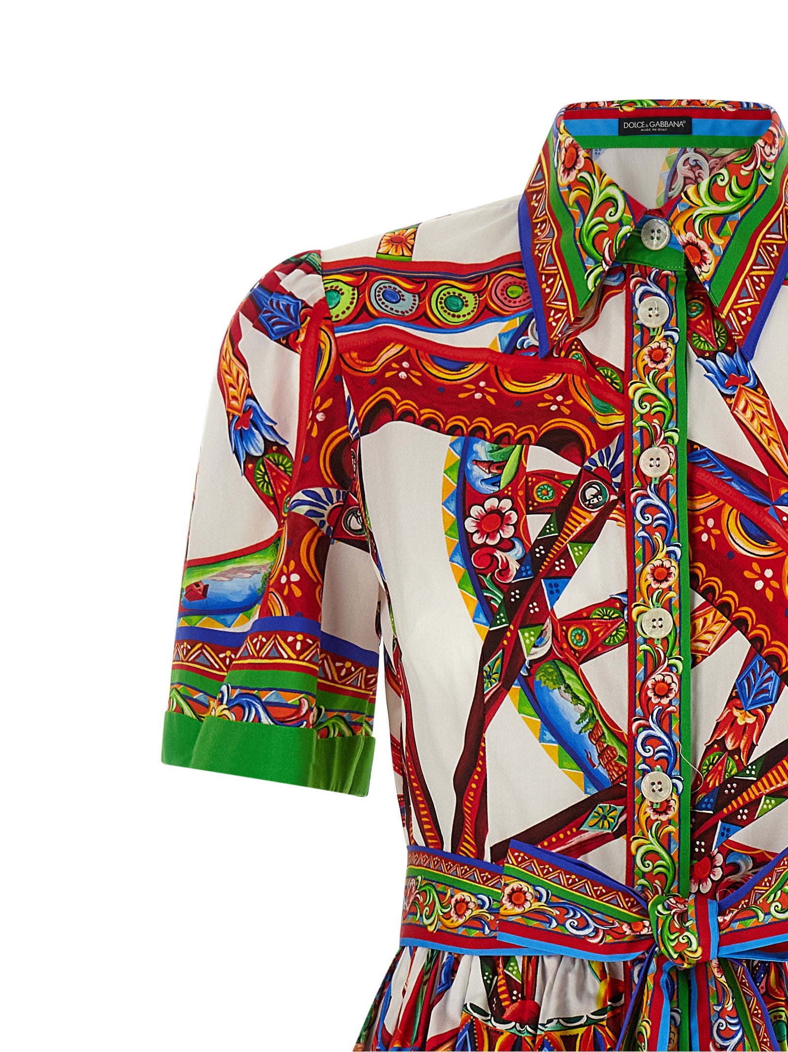 Dolce & Gabbana Multicolor Cotton Midi Dress - Timeless Elegance