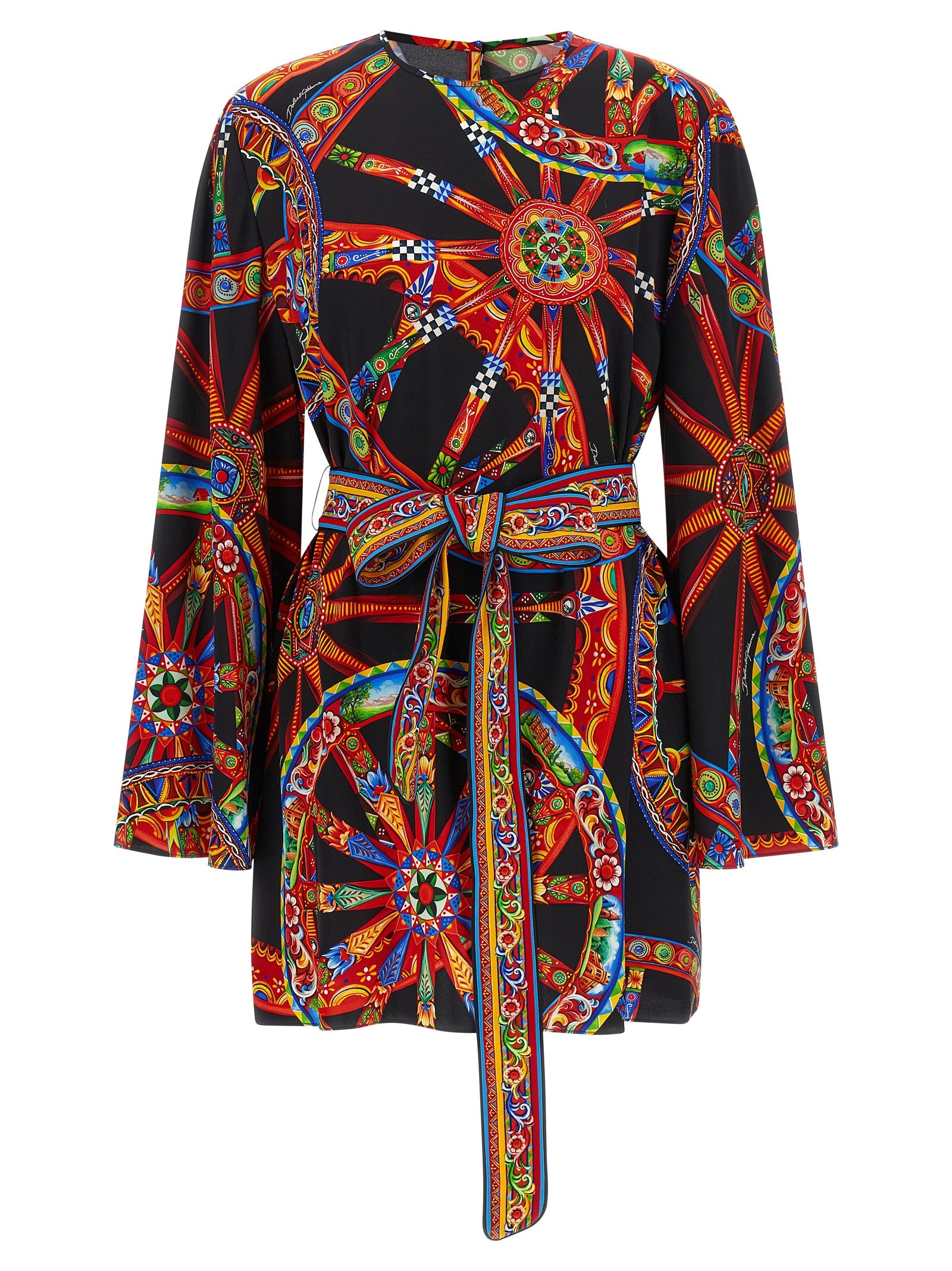 Dolce & Gabbana Multicolor Silk Short Dress - Exquisite Italian Elegance