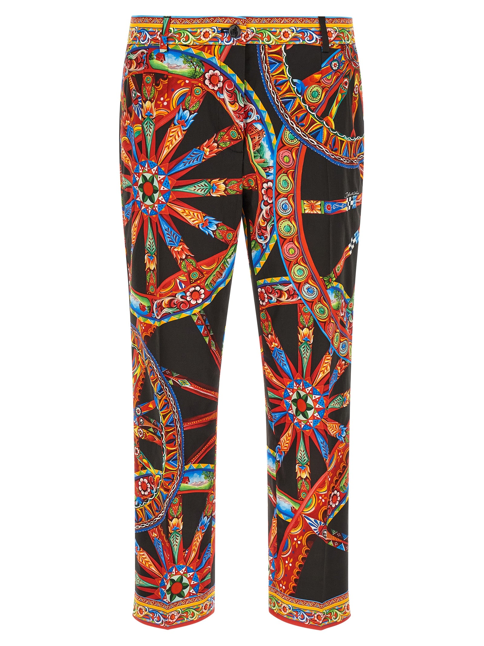 Dolce & Gabbana Multicolor Cotton Casual Pants - Elevate Elegance