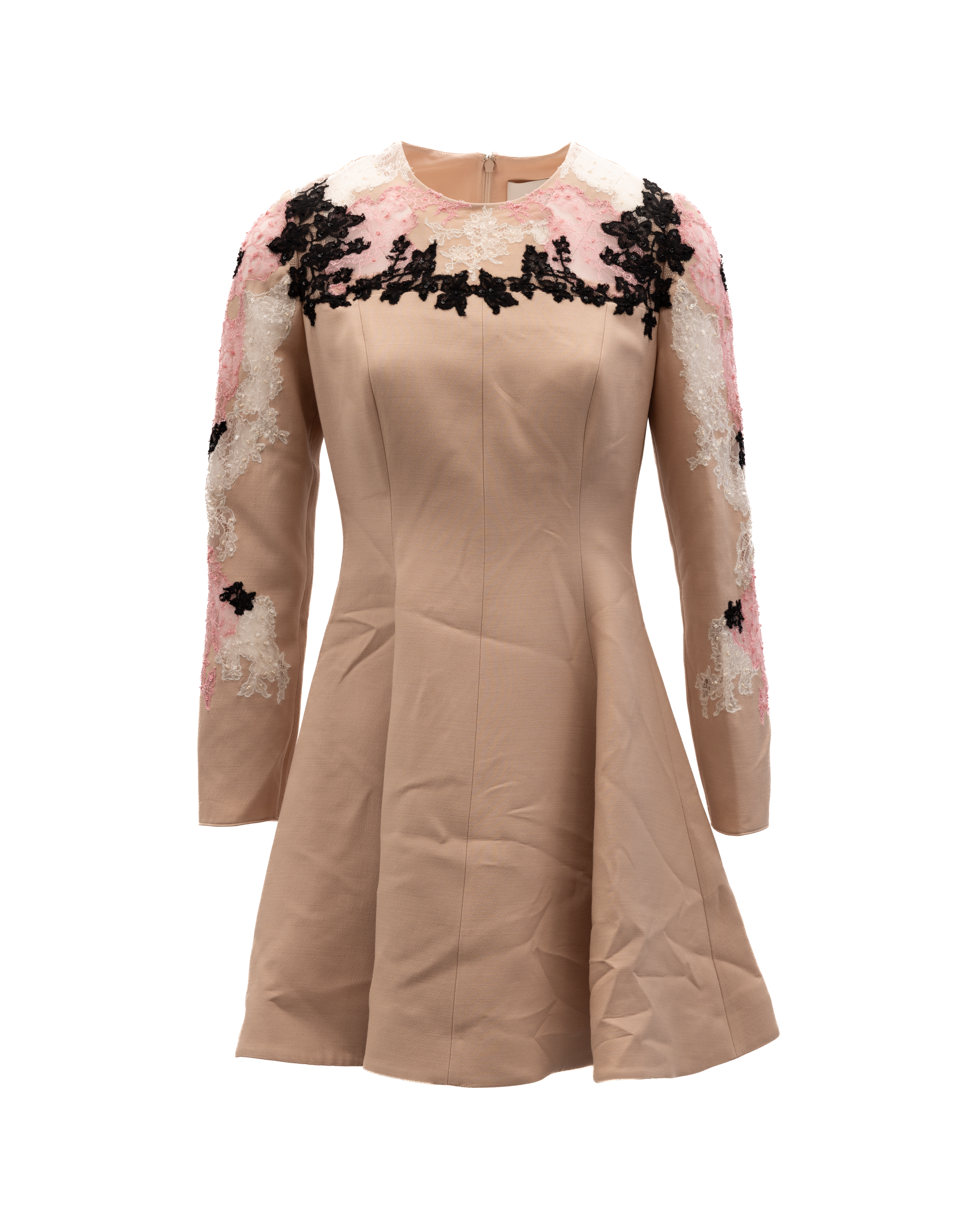 Valentino Garavani Beige Lace Cocktail Dress