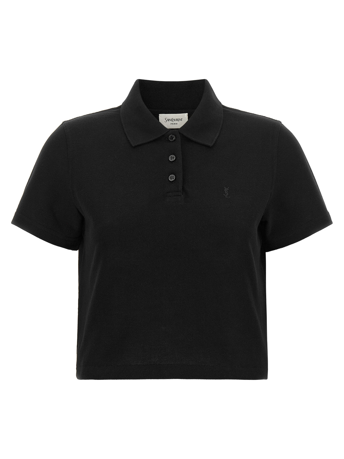 Experience the allure of the Saint Laurent Black Cotton Polo Shirt, a masterful blend of French craftsmanship and timeless elegance, redefining luxury for discerning tastes.