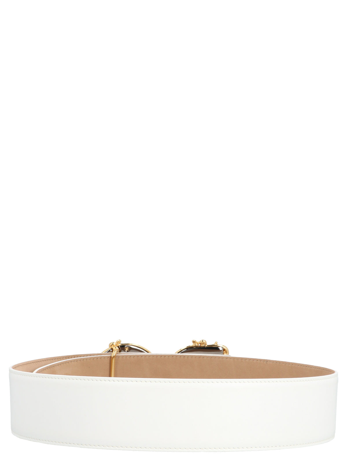 Indulge in the exquisite Dolce & Gabbana White Calfskin High-Waist Belt, a masterpiece of Italian craftsmanship that elevates any ensemble with its iconic design and luxurious allure.