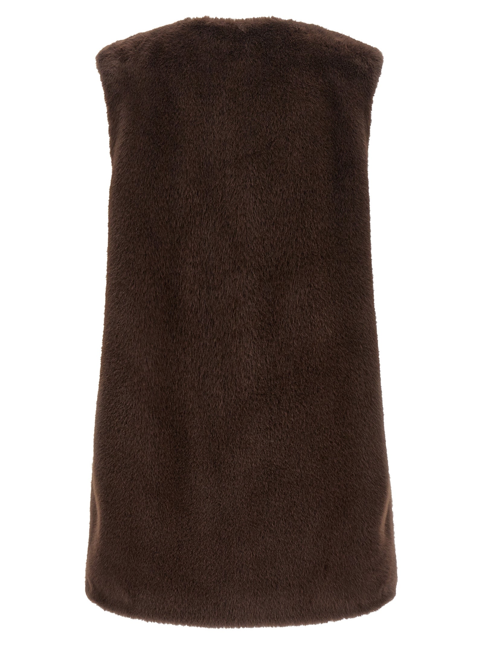 Herno Brown Sleeveless Jacket - Luxury Eco-Fur Vest