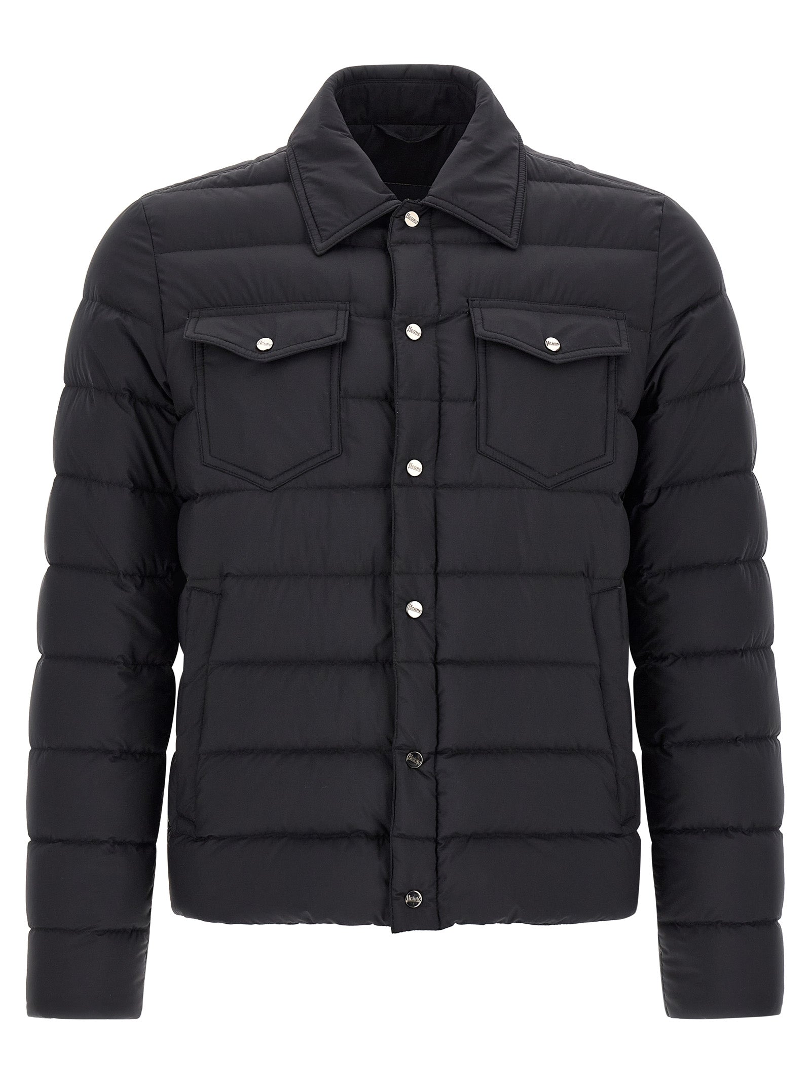 Herno Black Polyamide Full-Length Jacket - Timeless Luxury Elegance