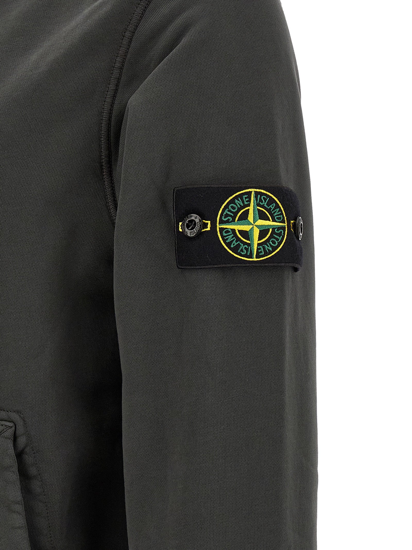 Stone Island Gray Cotton Sweatshirt - Luxury Casual Elegance