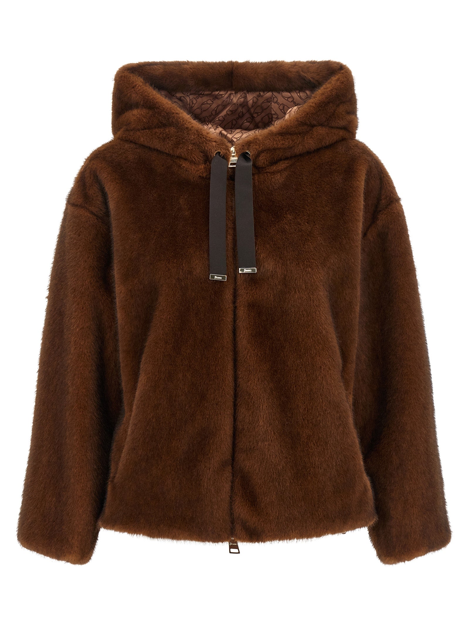 Herno Brown Polyester Bomber Jacket - Elevate Your Elegance