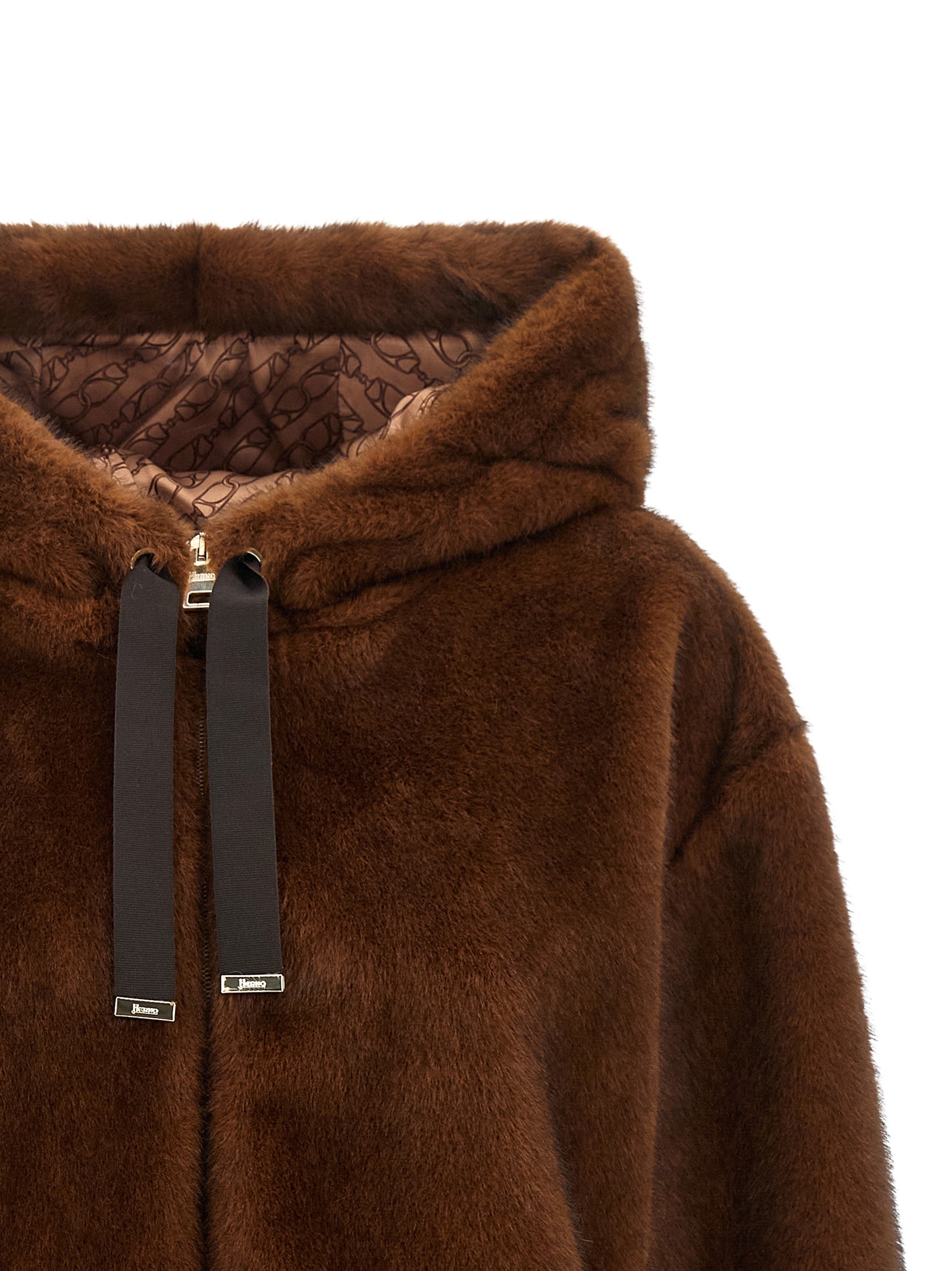 Herno Brown Polyester Bomber Jacket - Elevate Your Elegance