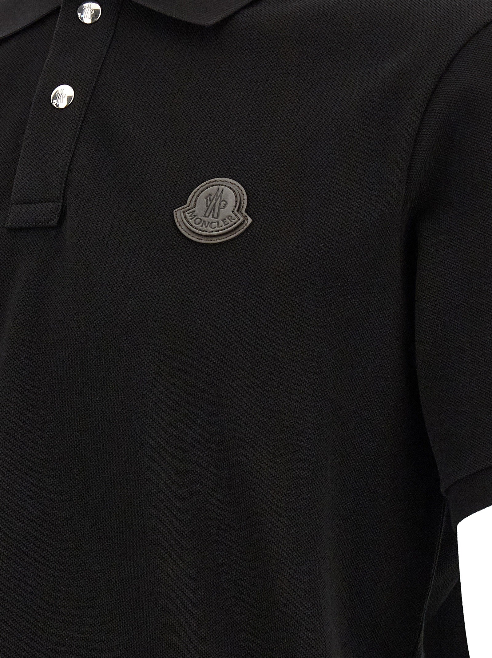 Moncler Black Leather Polo Shirt - Elevate Your Luxury Wardrobe
