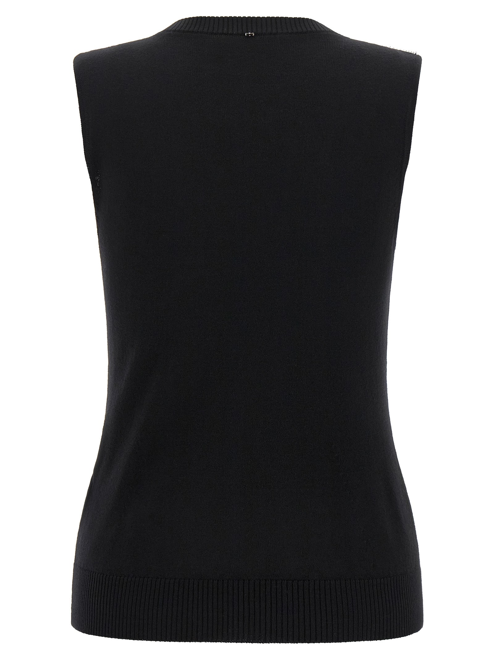 Sportmax Black Virgin Wool Tank Top - Elevate Your Elegance