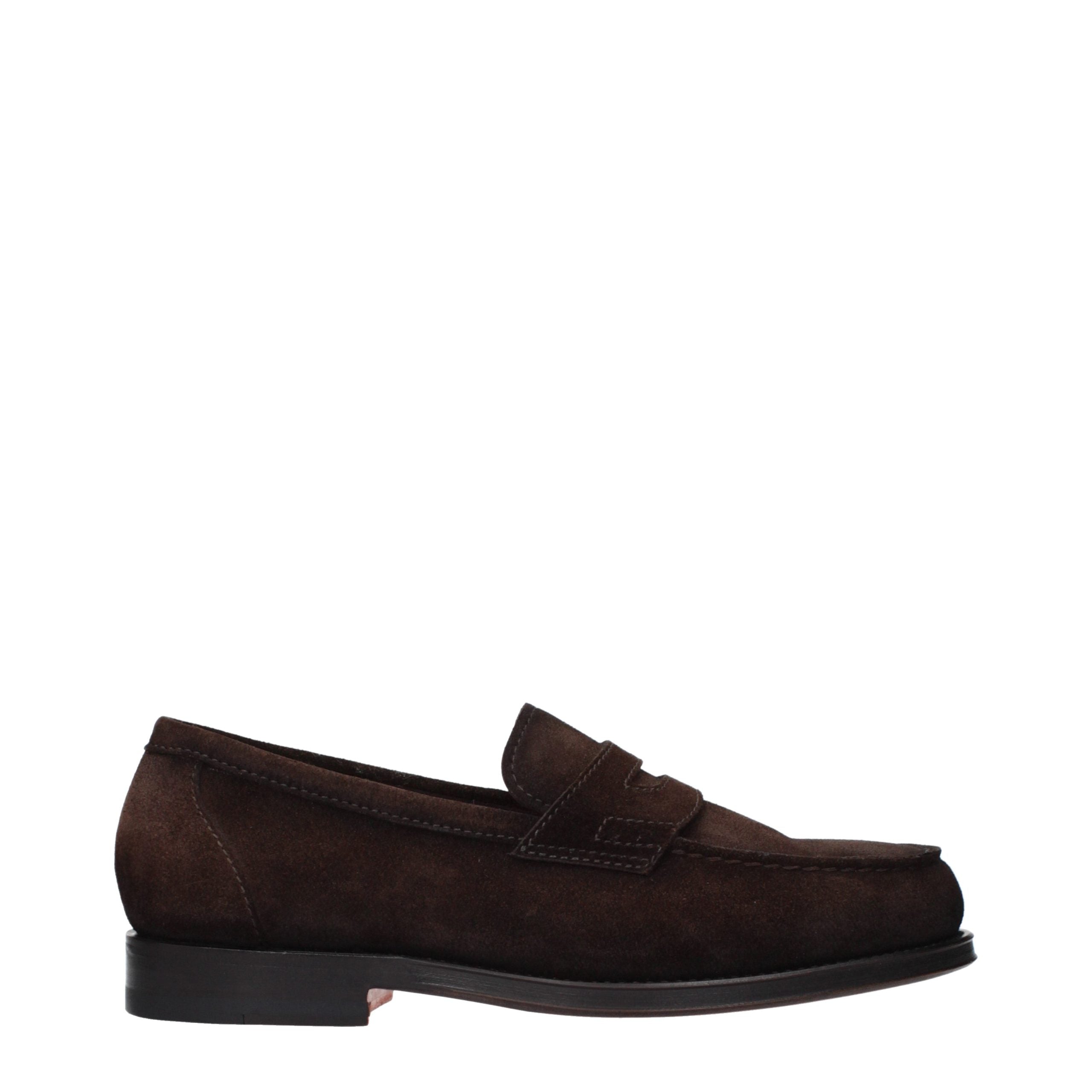 Indulge in the exquisite craftsmanship of Santoni Brown Leather Slip-On Loafers, where timeless elegance meets unparalleled luxury for the discerning individual.