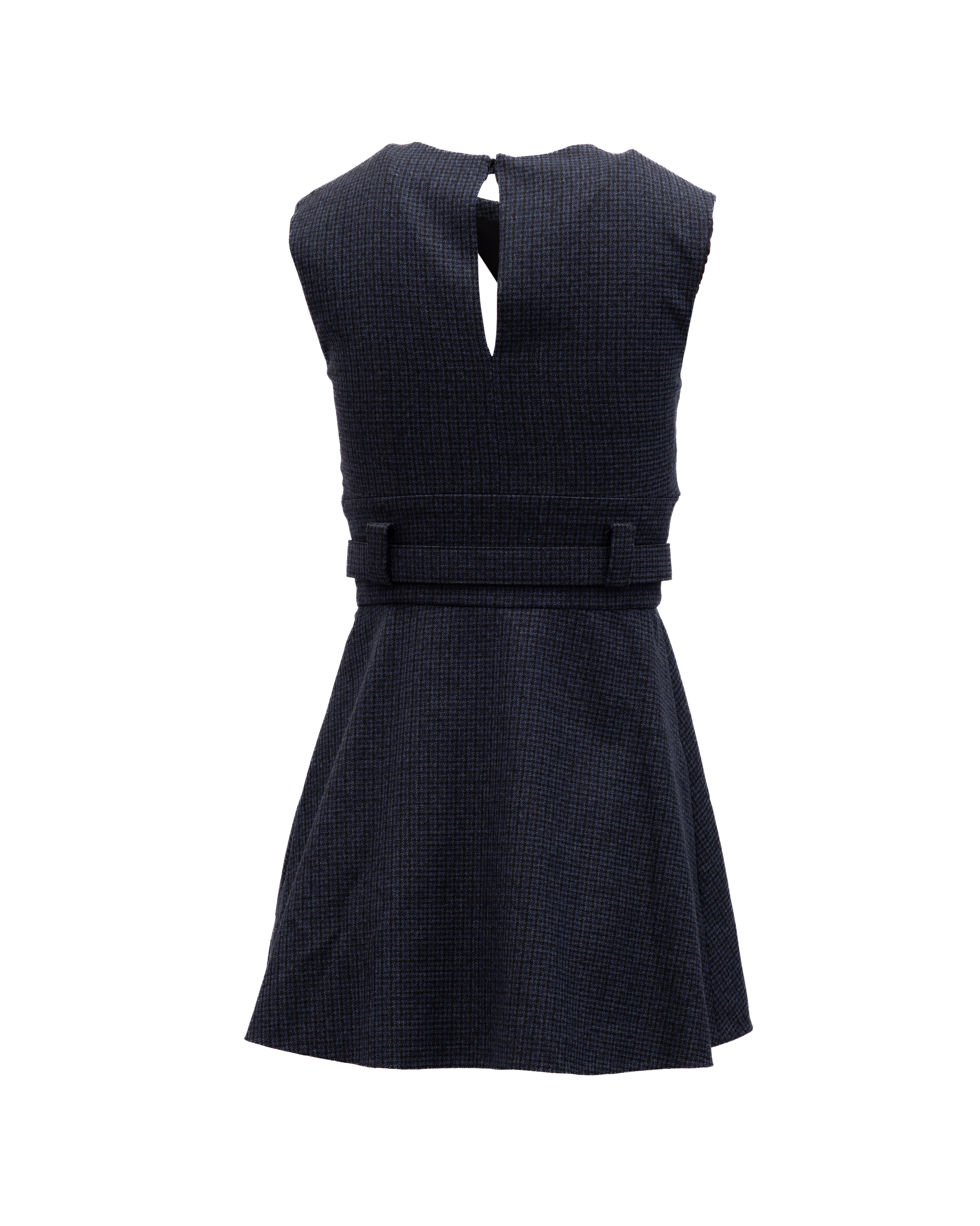 Valentino Garavani Navy Check Sleeveless Mini Dress